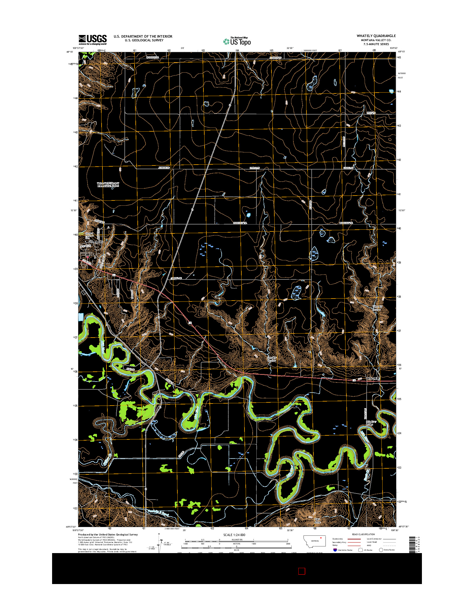 USGS US TOPO 7.5-MINUTE MAP FOR WHATELY, MT 2017