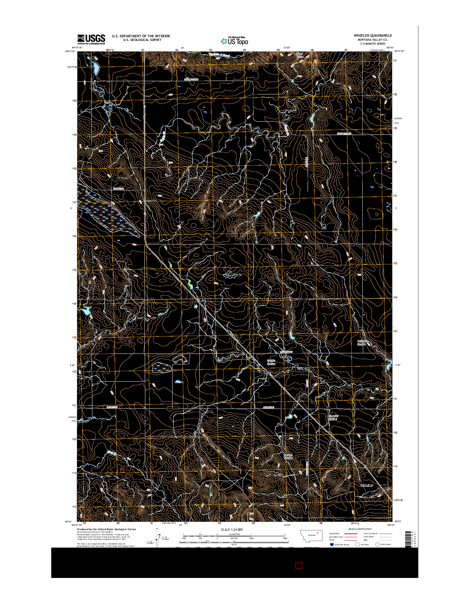 USGS US TOPO 7.5-MINUTE MAP FOR WHEELER, MT 2017