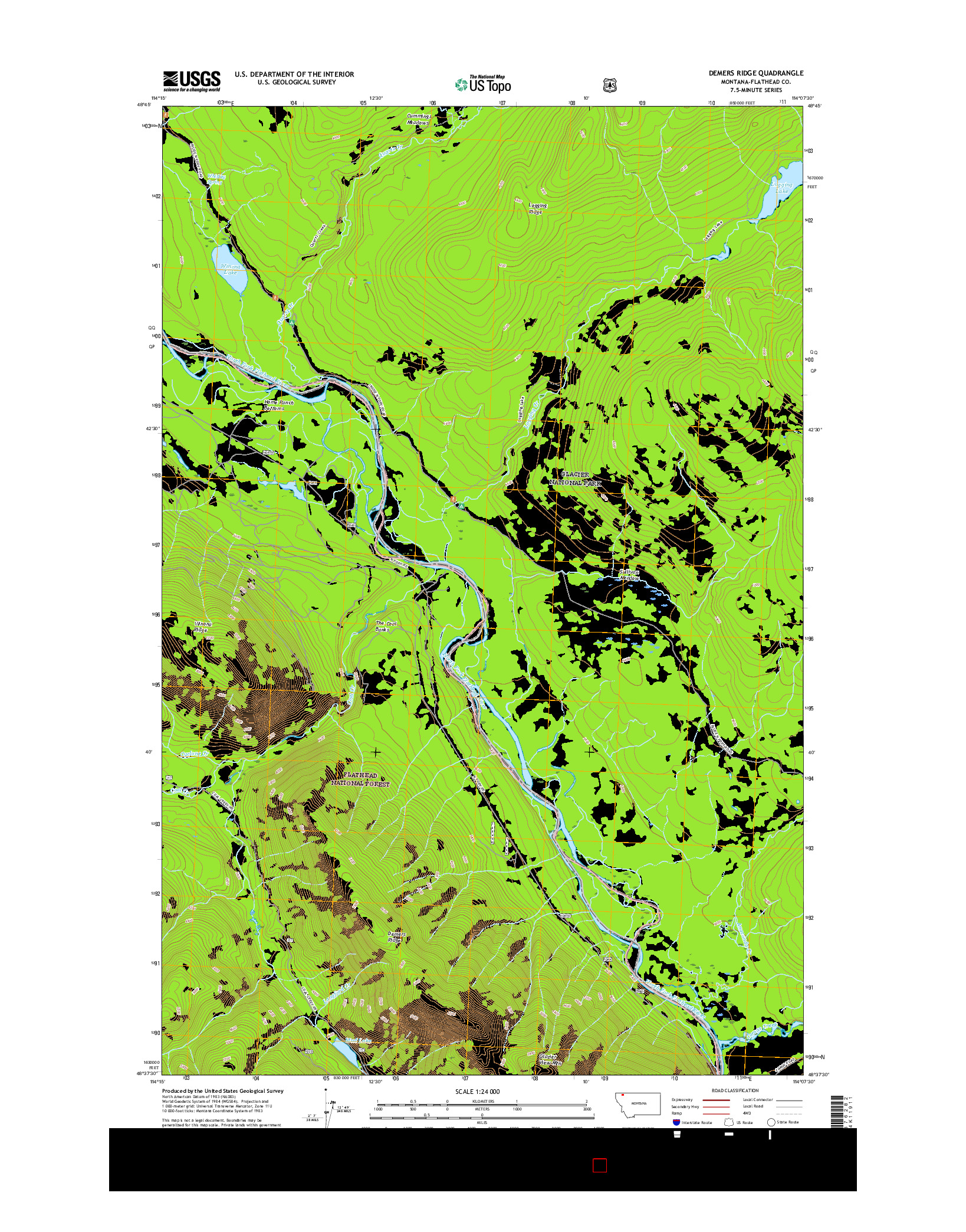 USGS US TOPO 7.5-MINUTE MAP FOR DEMERS RIDGE, MT 2017