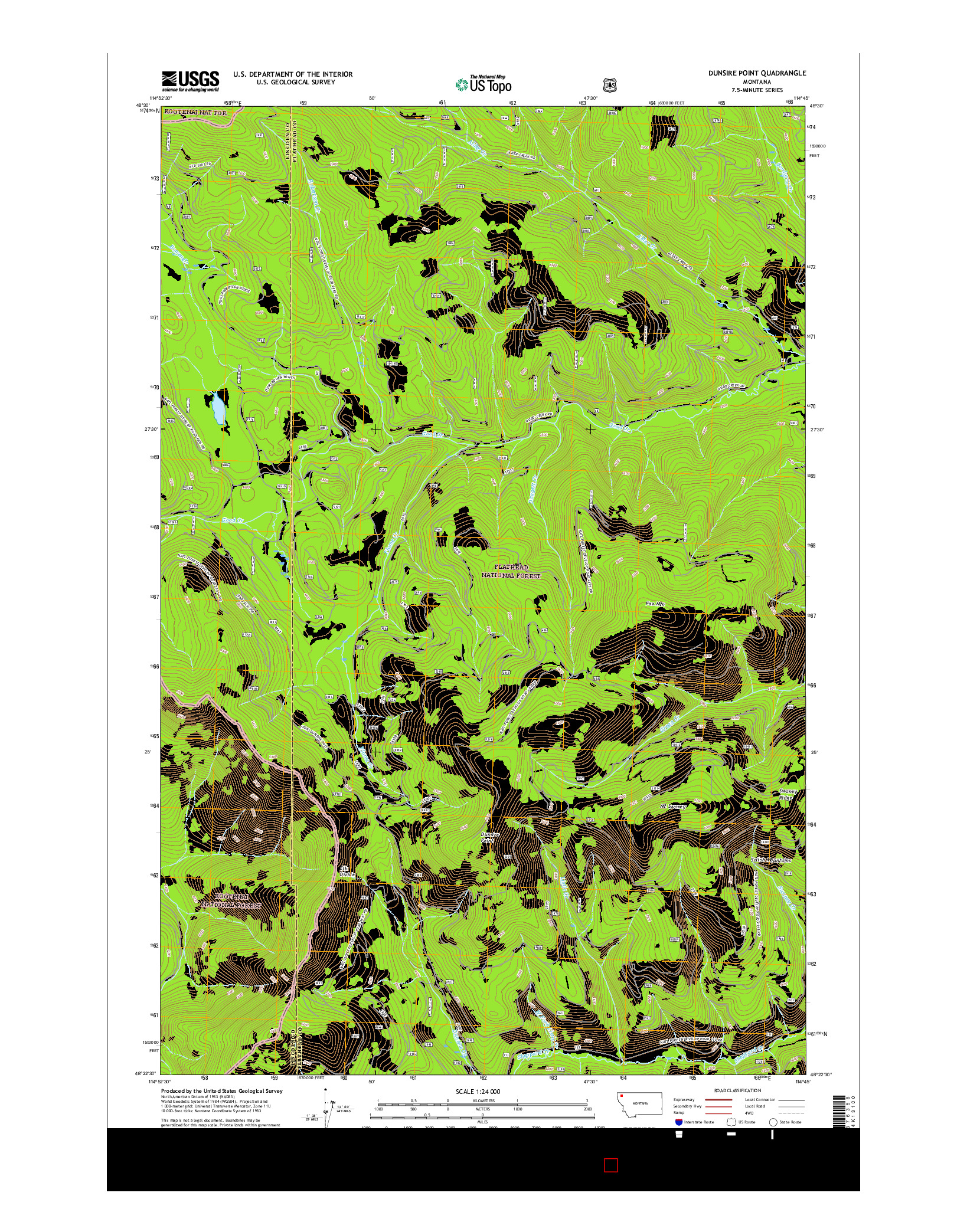 USGS US TOPO 7.5-MINUTE MAP FOR DUNSIRE POINT, MT 2017