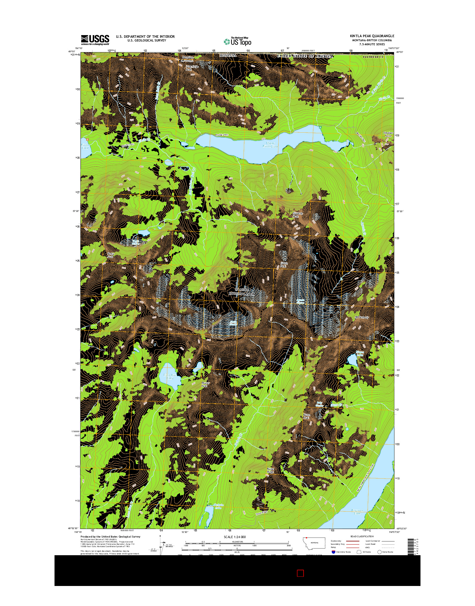 USGS US TOPO 7.5-MINUTE MAP FOR KINTLA PEAK, MT-BC 2017