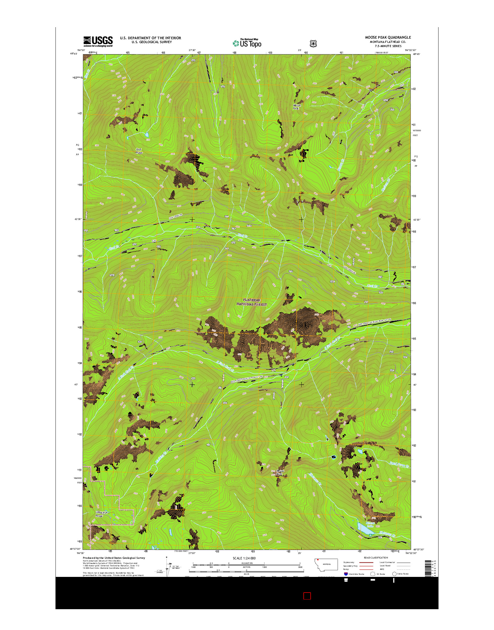 USGS US TOPO 7.5-MINUTE MAP FOR MOOSE PEAK, MT 2017