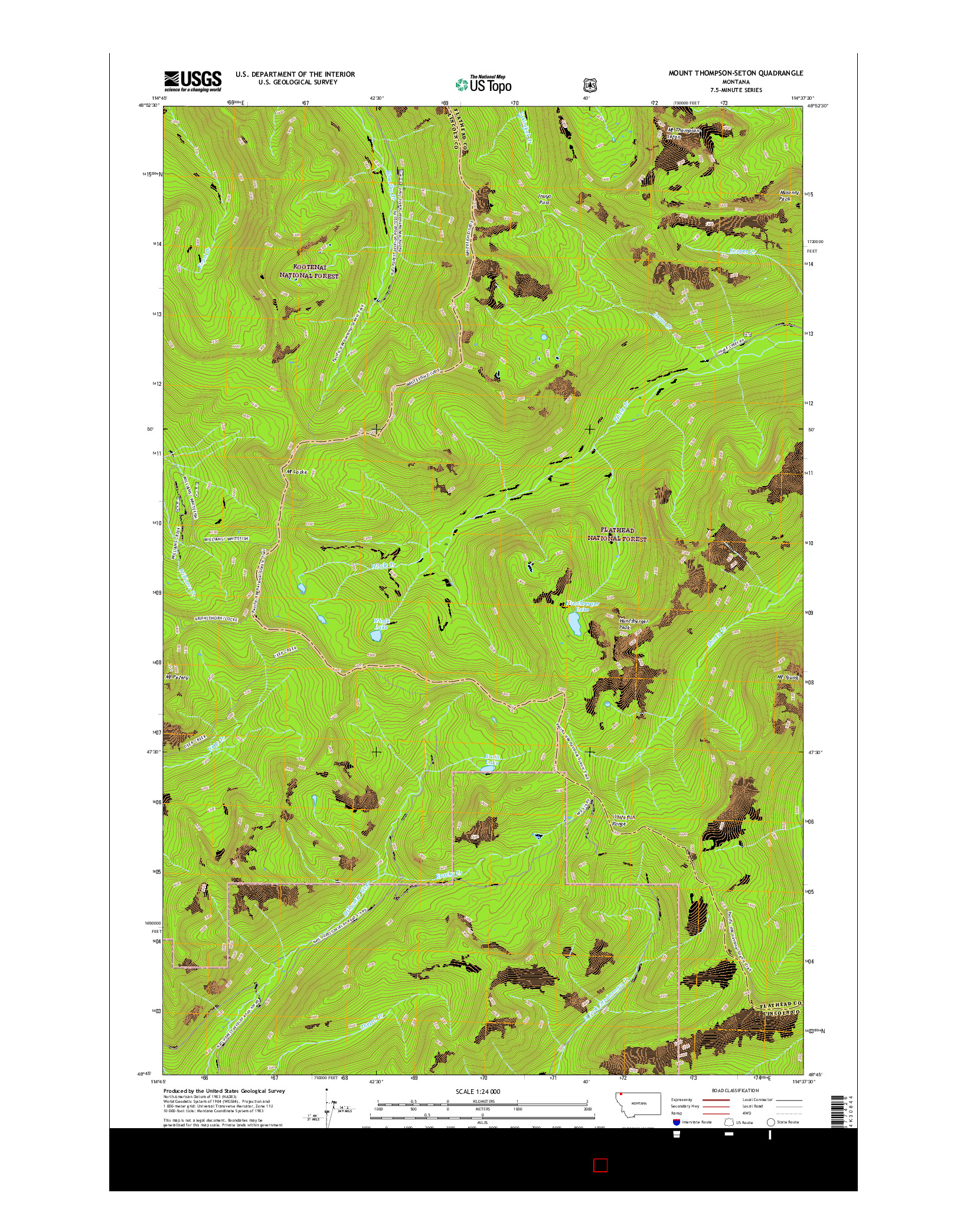 USGS US TOPO 7.5-MINUTE MAP FOR MOUNT THOMPSON-SETON, MT 2017