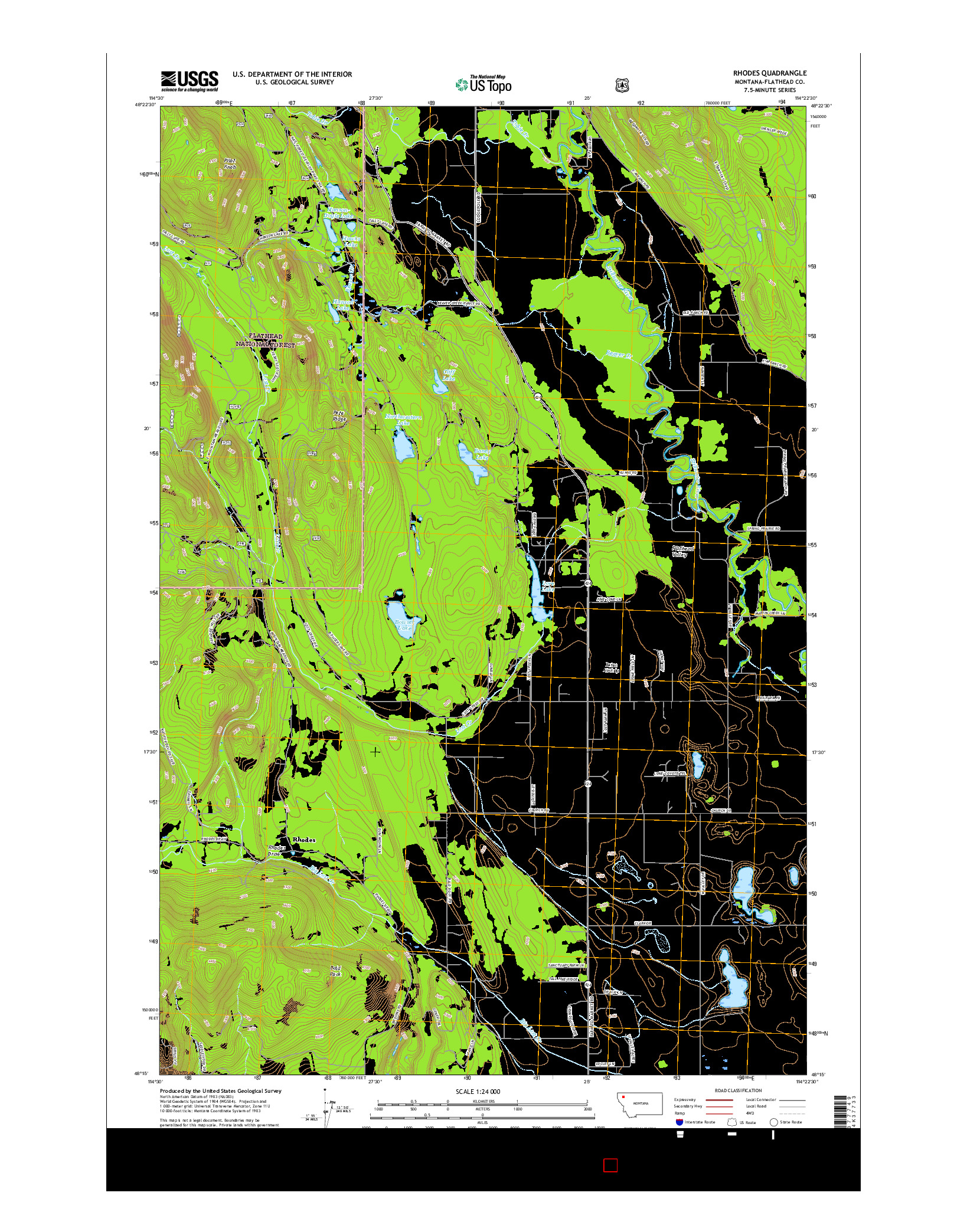 USGS US TOPO 7.5-MINUTE MAP FOR RHODES, MT 2017