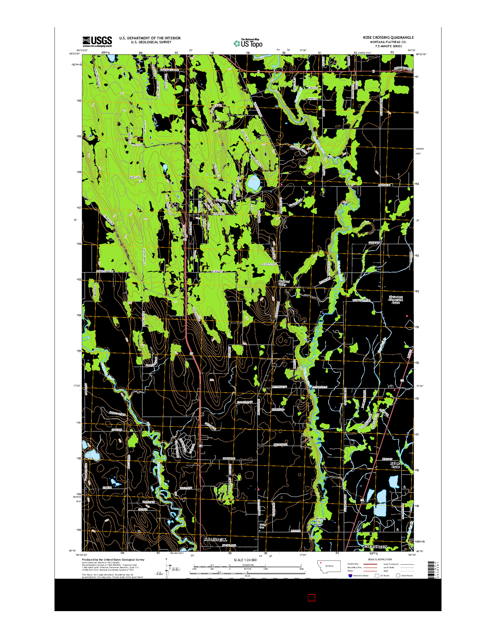 USGS US TOPO 7.5-MINUTE MAP FOR ROSE CROSSING, MT 2017