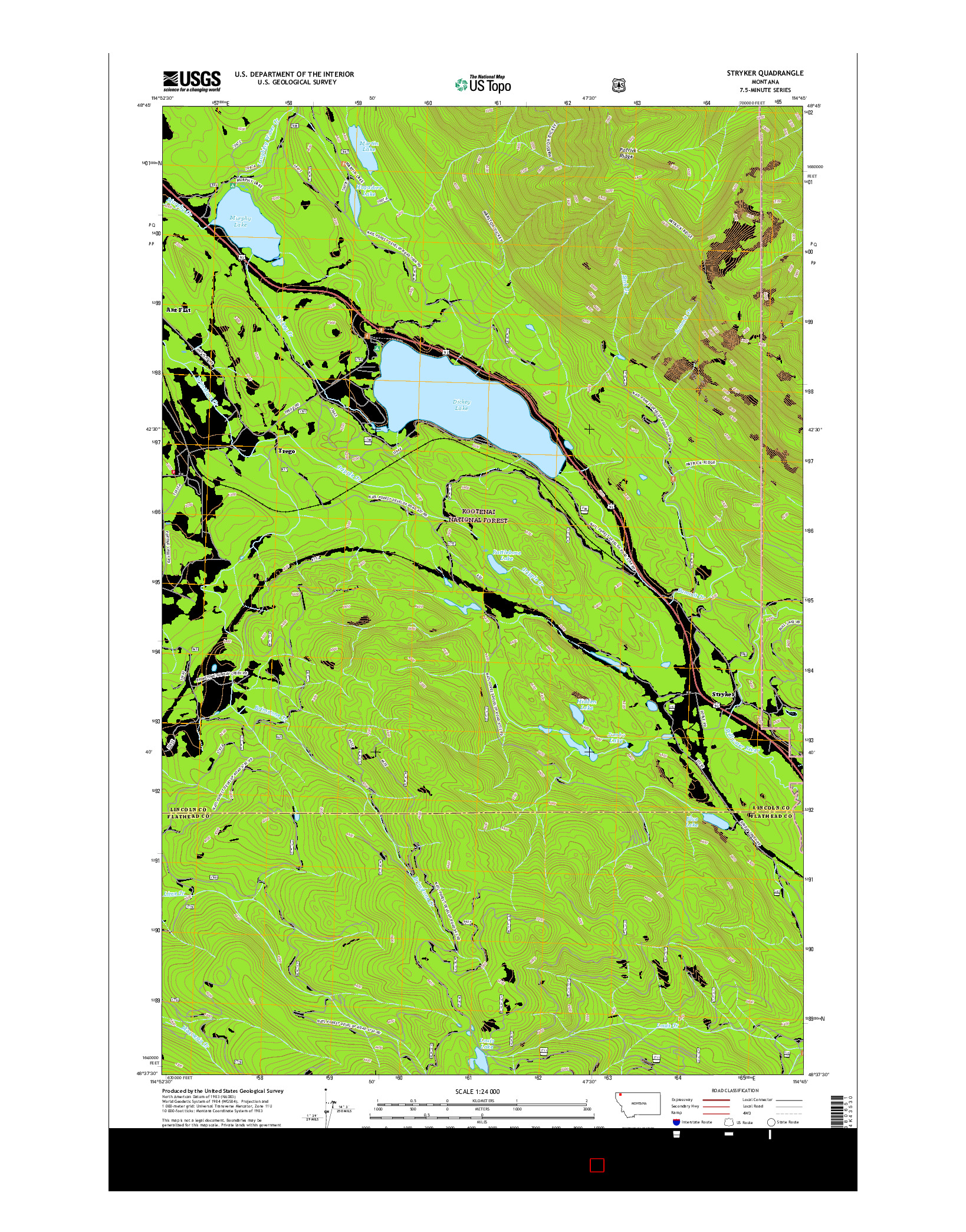 USGS US TOPO 7.5-MINUTE MAP FOR STRYKER, MT 2017