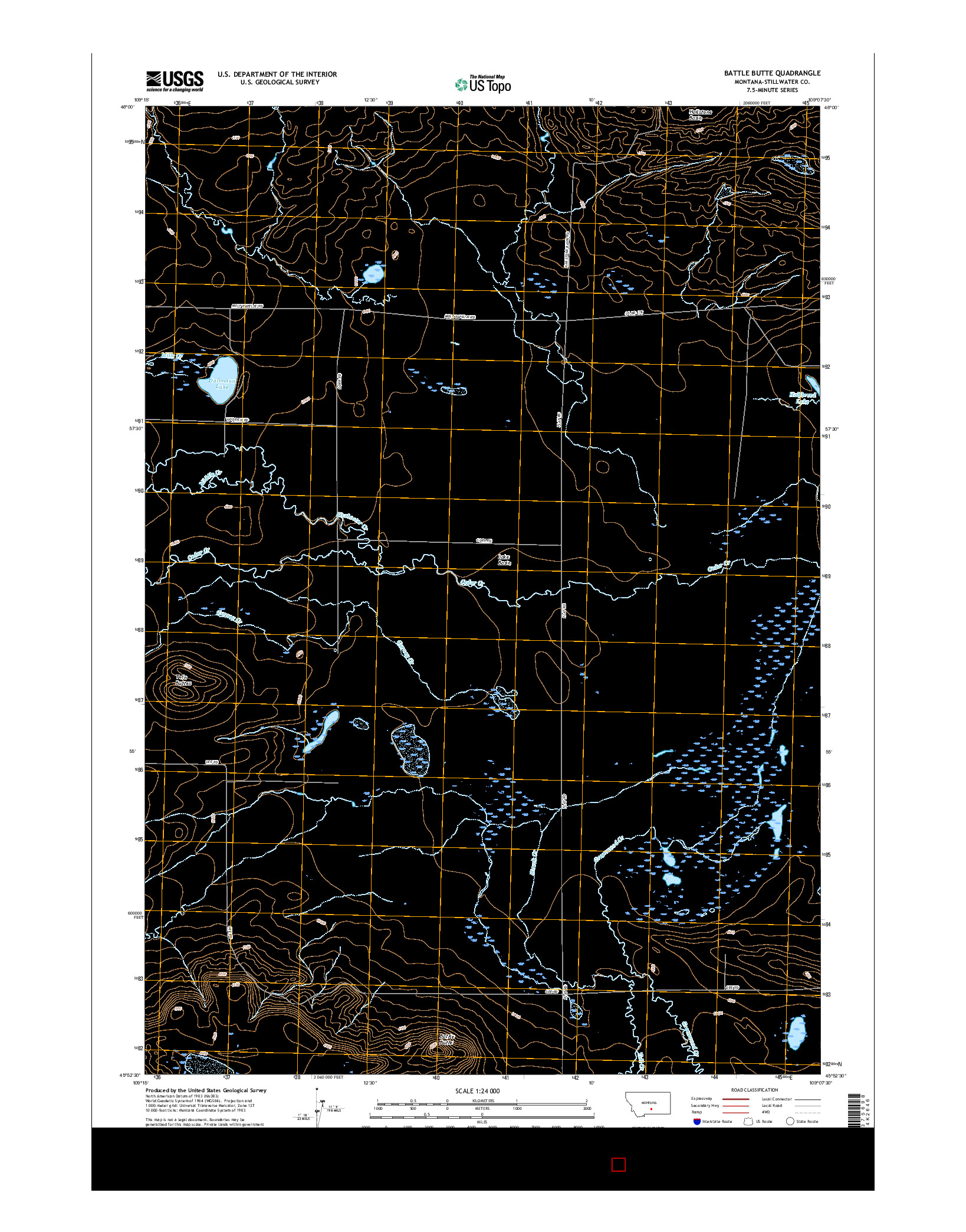 USGS US TOPO 7.5-MINUTE MAP FOR BATTLE BUTTE, MT 2017