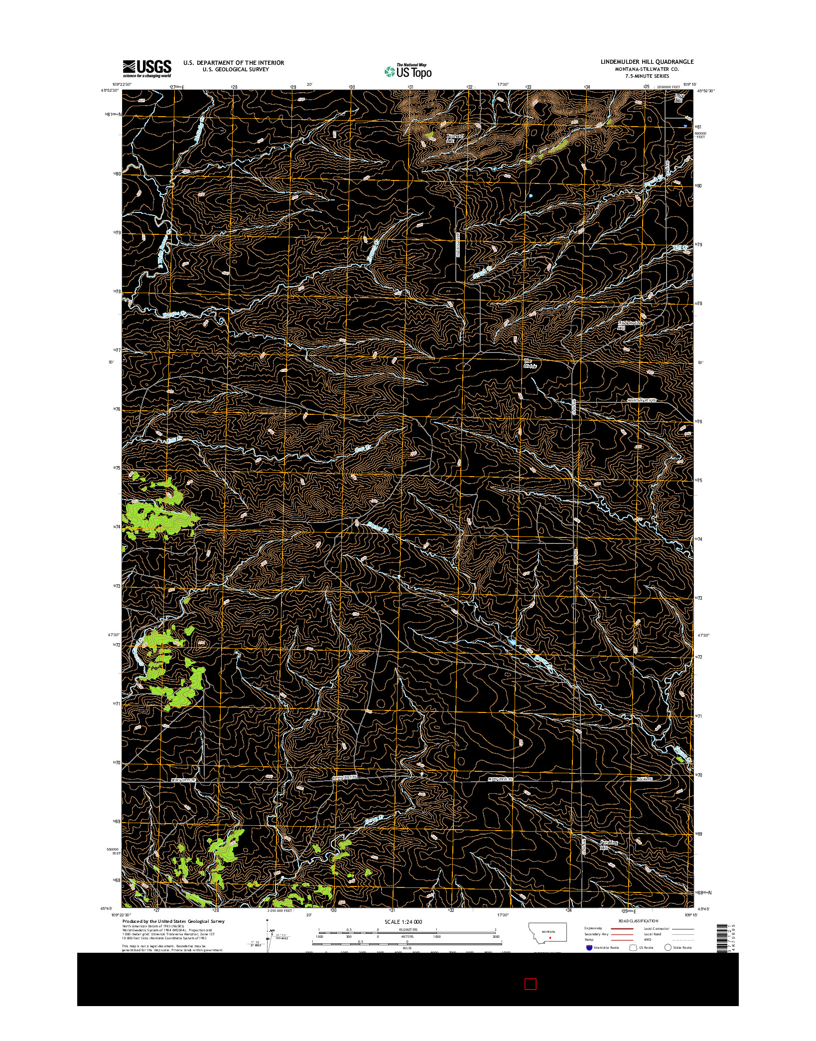 USGS US TOPO 7.5-MINUTE MAP FOR LINDEMULDER HILL, MT 2017