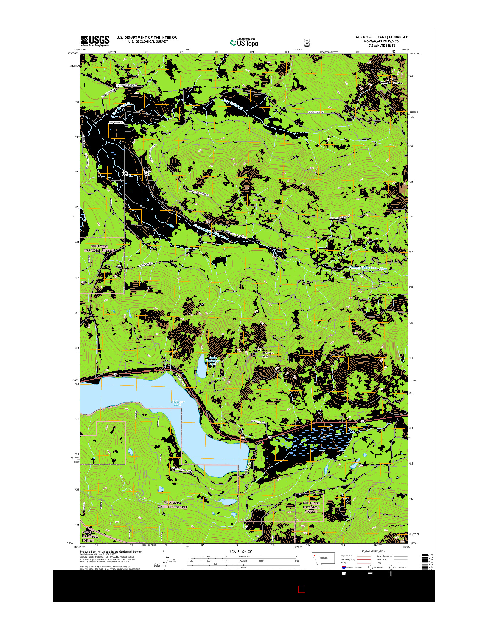 USGS US TOPO 7.5-MINUTE MAP FOR MCGREGOR PEAK, MT 2017