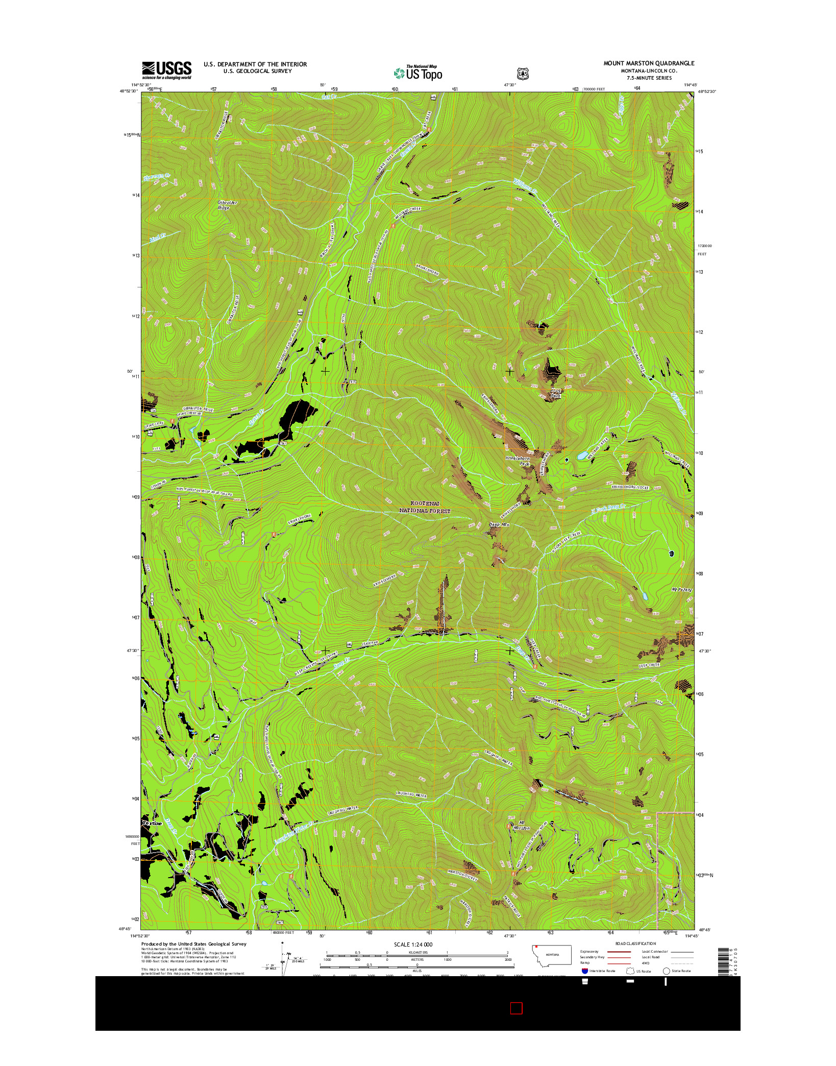 USGS US TOPO 7.5-MINUTE MAP FOR MOUNT MARSTON, MT 2017