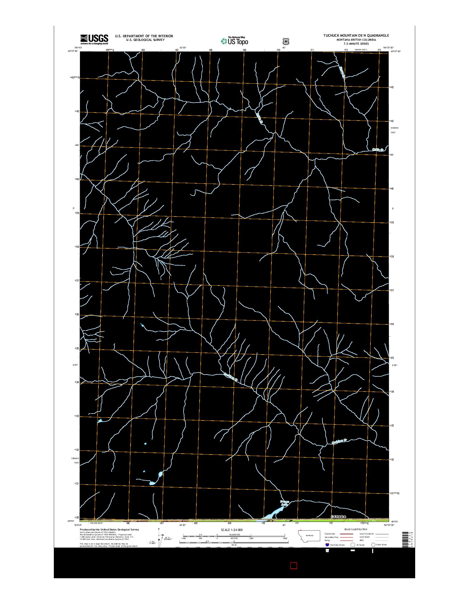 USGS US TOPO 7.5-MINUTE MAP FOR TUCHUCK MOUNTAIN OE N, MT-BC 2017