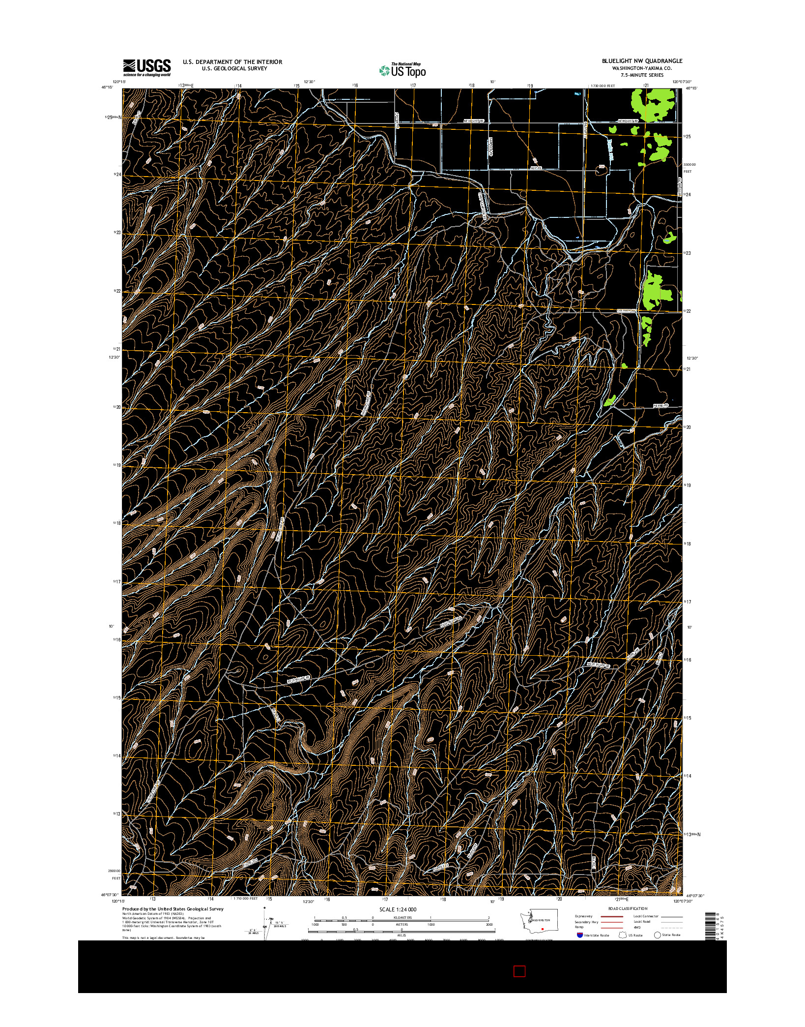 USGS US TOPO 7.5-MINUTE MAP FOR BLUELIGHT NW, WA 2017