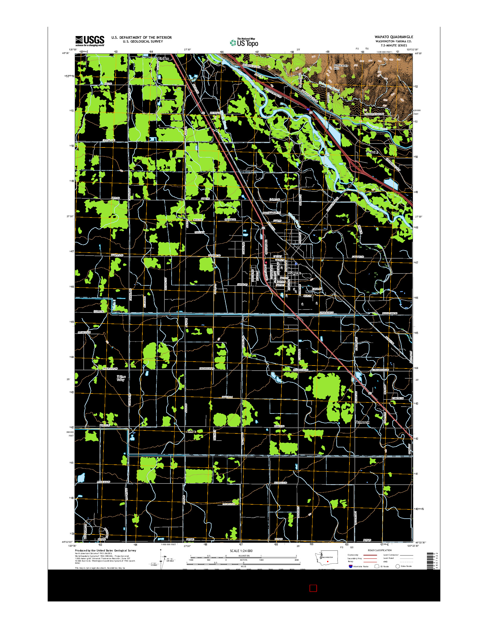 USGS US TOPO 7.5-MINUTE MAP FOR WAPATO, WA 2017