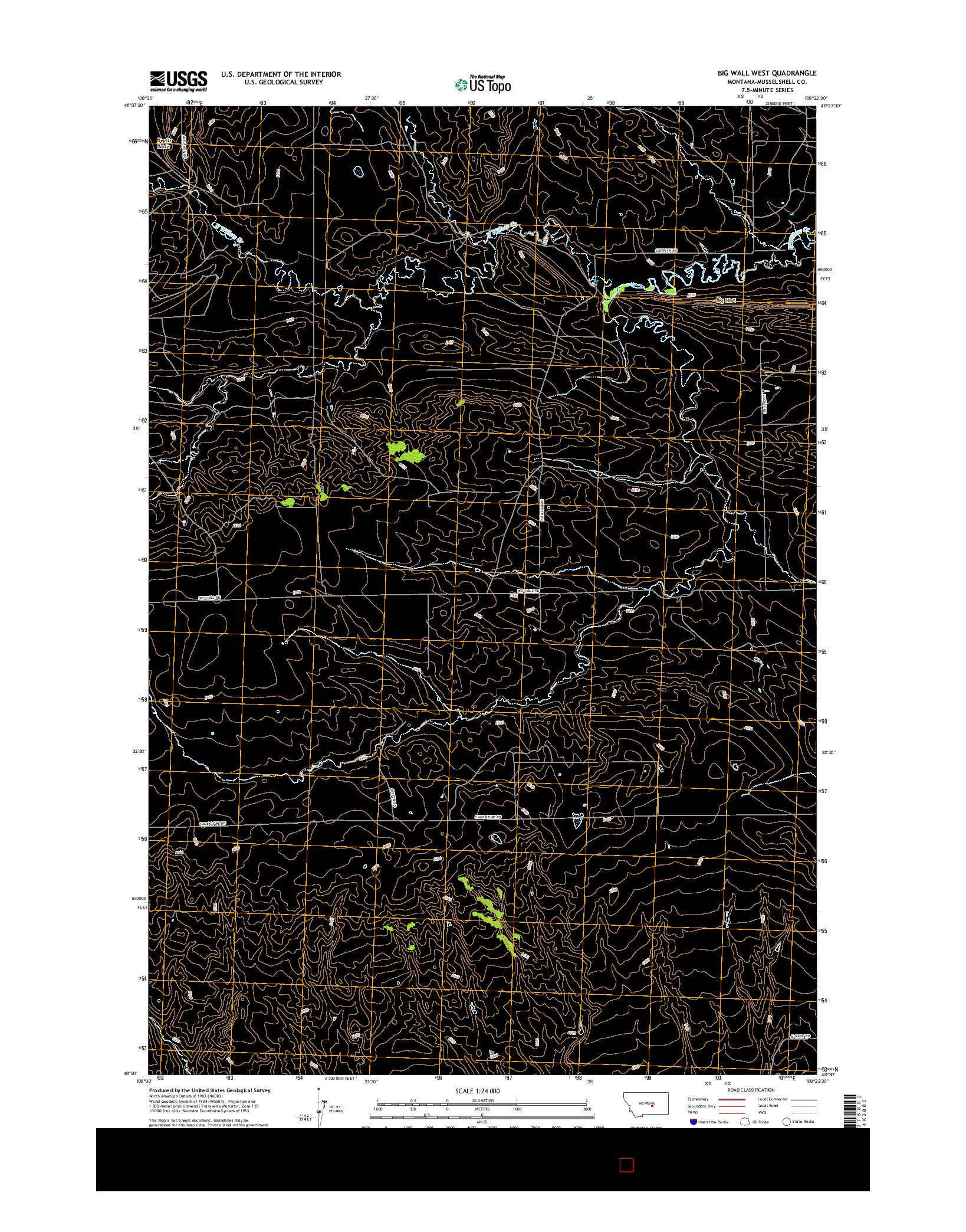 USGS US TOPO 7.5-MINUTE MAP FOR BIG WALL WEST, MT 2017
