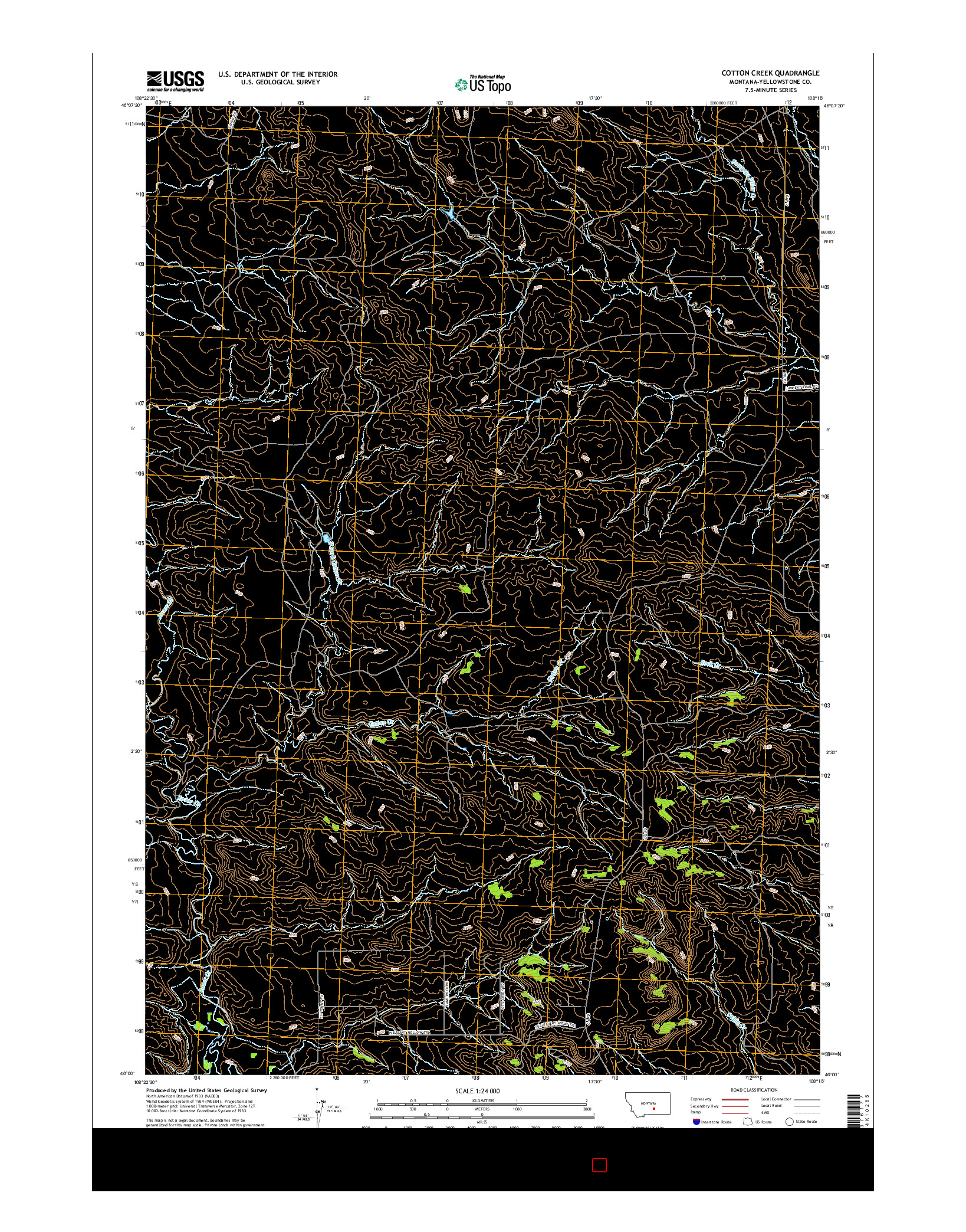 USGS US TOPO 7.5-MINUTE MAP FOR COTTON CREEK, MT 2017