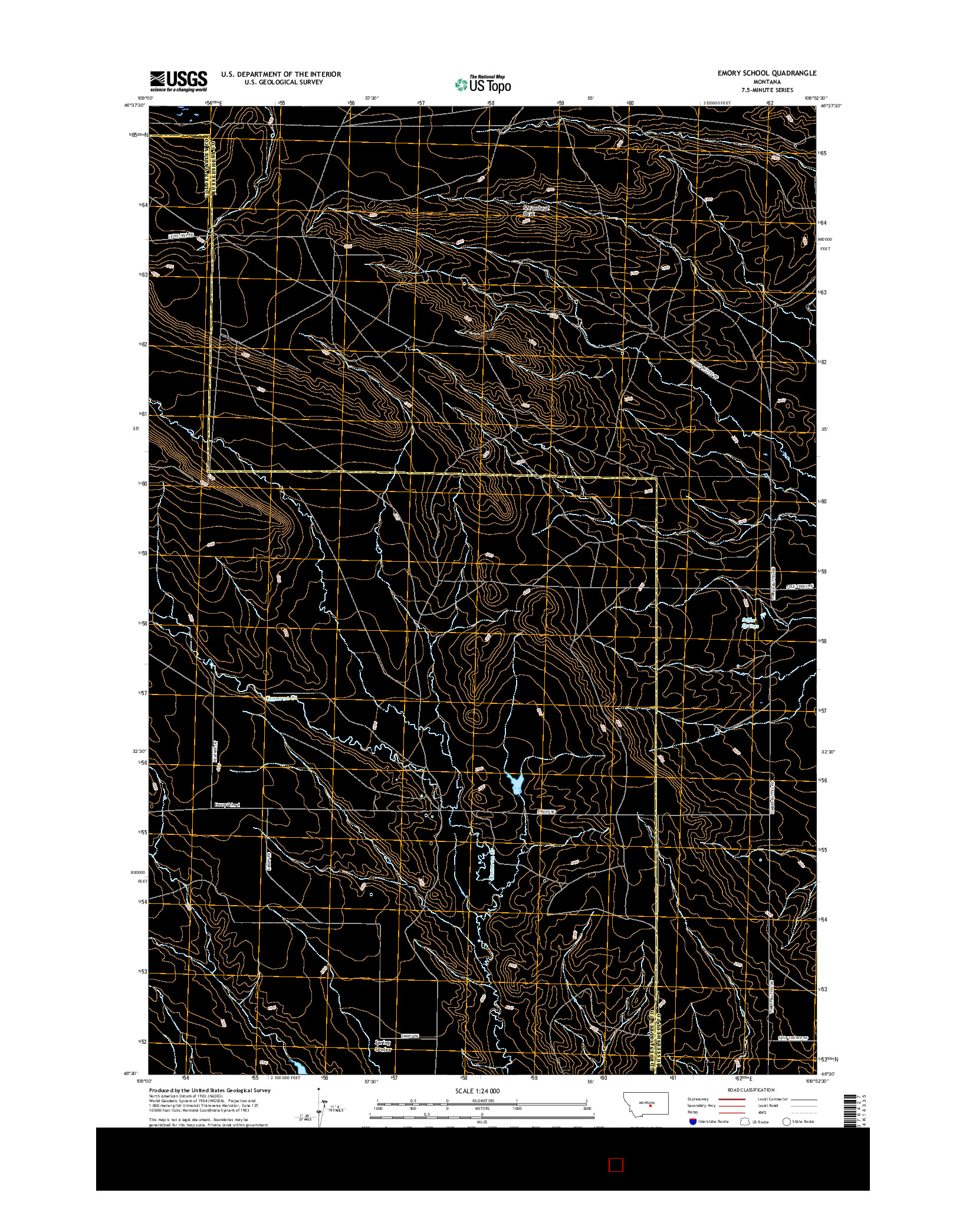 USGS US TOPO 7.5-MINUTE MAP FOR EMORY SCHOOL, MT 2017