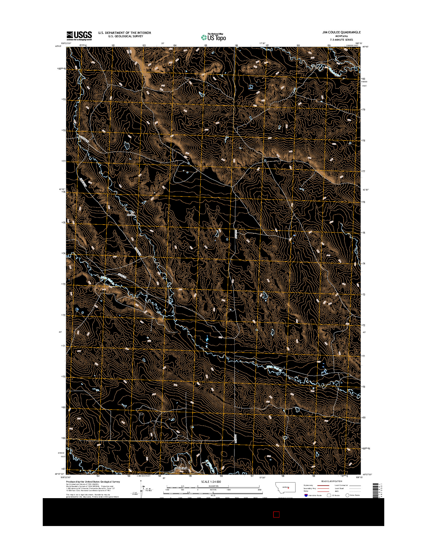 USGS US TOPO 7.5-MINUTE MAP FOR JIM COULEE, MT 2017