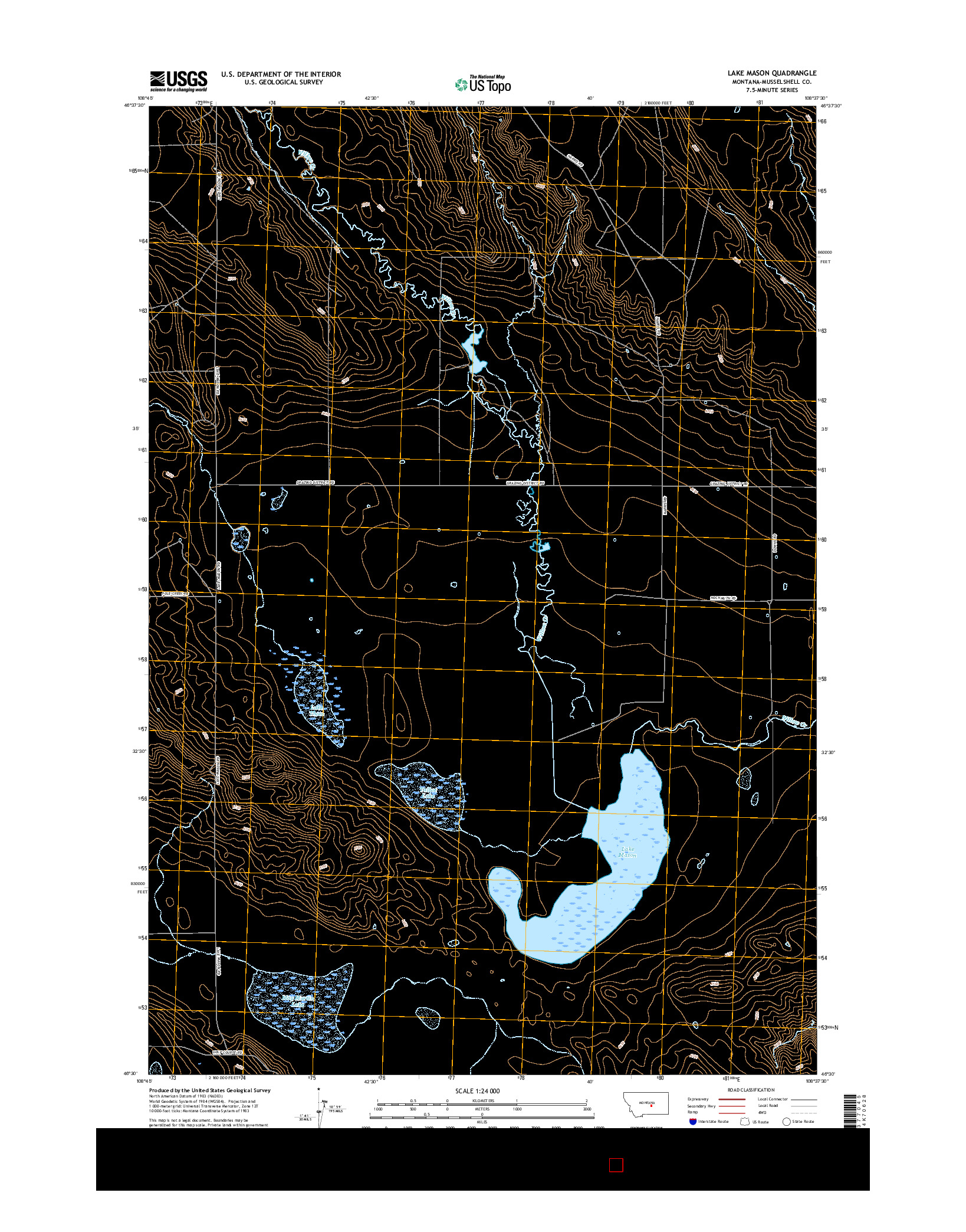 USGS US TOPO 7.5-MINUTE MAP FOR LAKE MASON, MT 2017