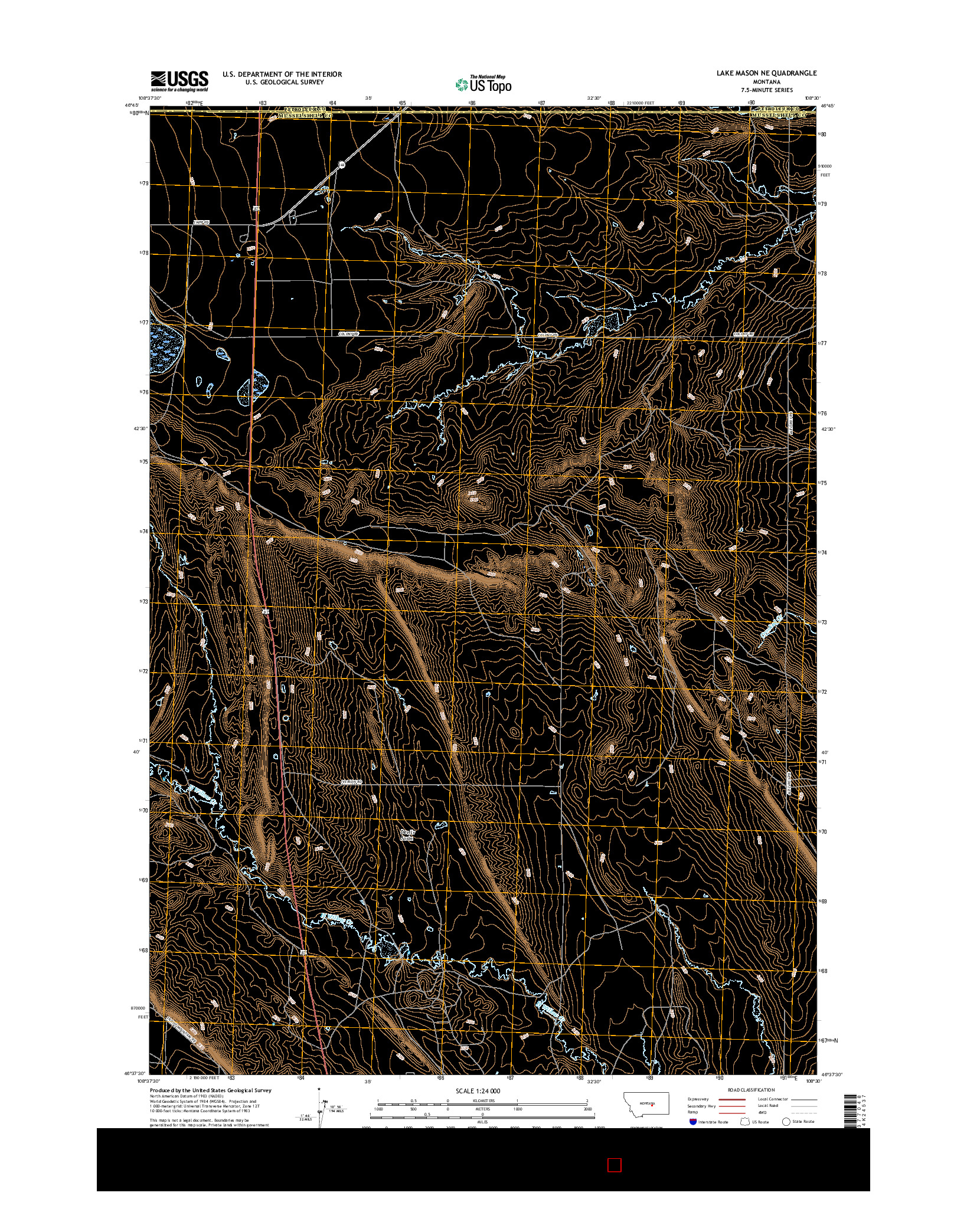 USGS US TOPO 7.5-MINUTE MAP FOR LAKE MASON NE, MT 2017