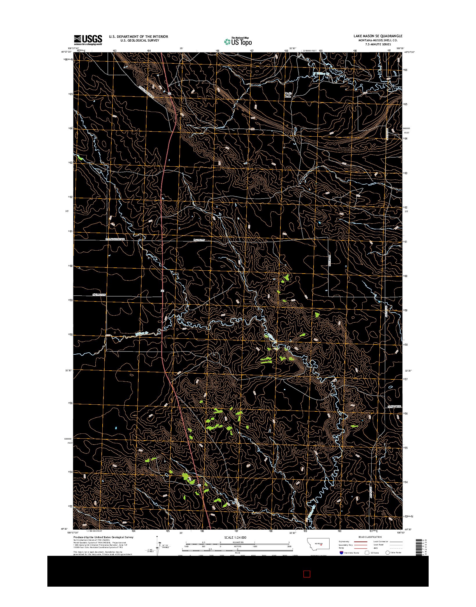 USGS US TOPO 7.5-MINUTE MAP FOR LAKE MASON SE, MT 2017