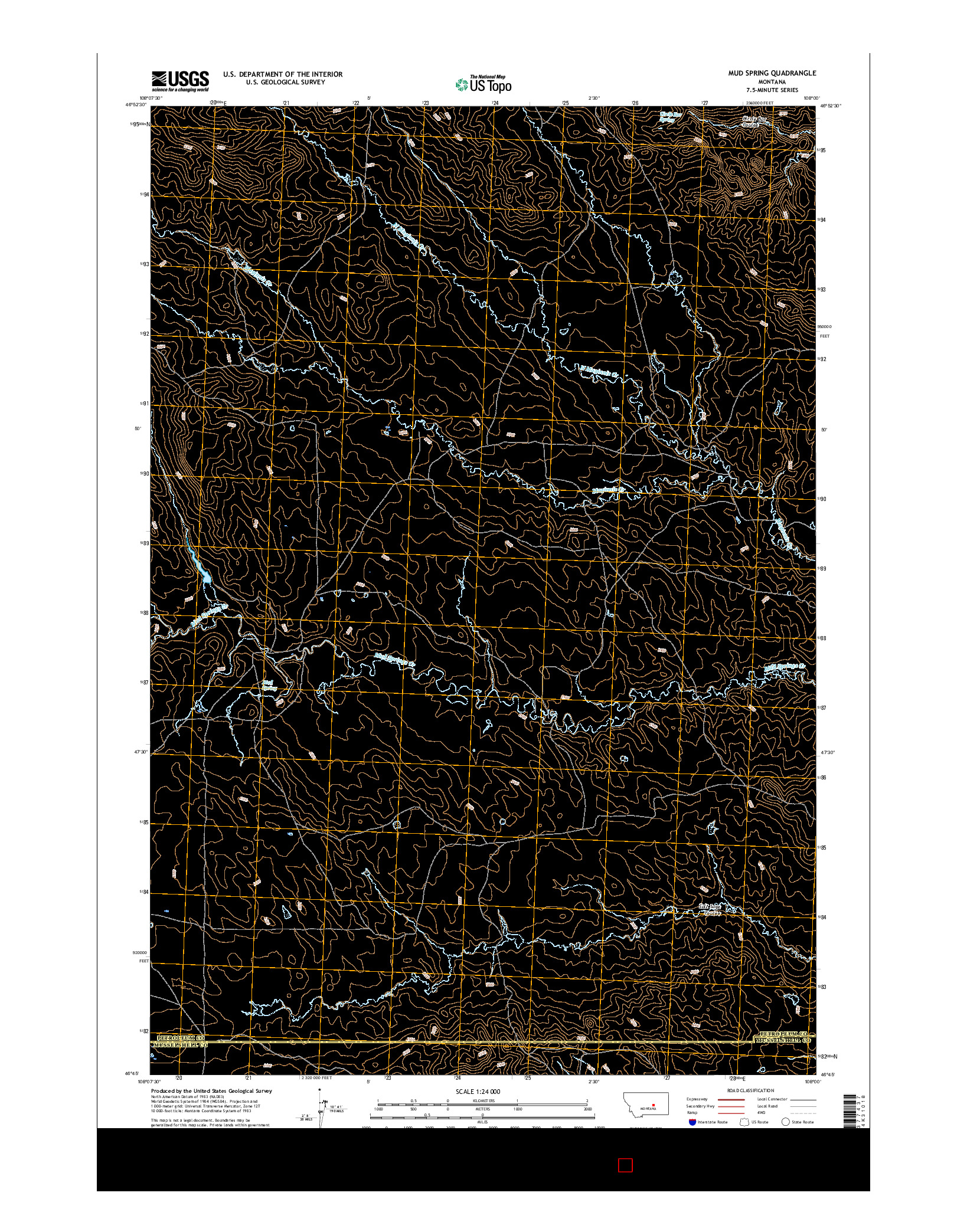 USGS US TOPO 7.5-MINUTE MAP FOR MUD SPRING, MT 2017