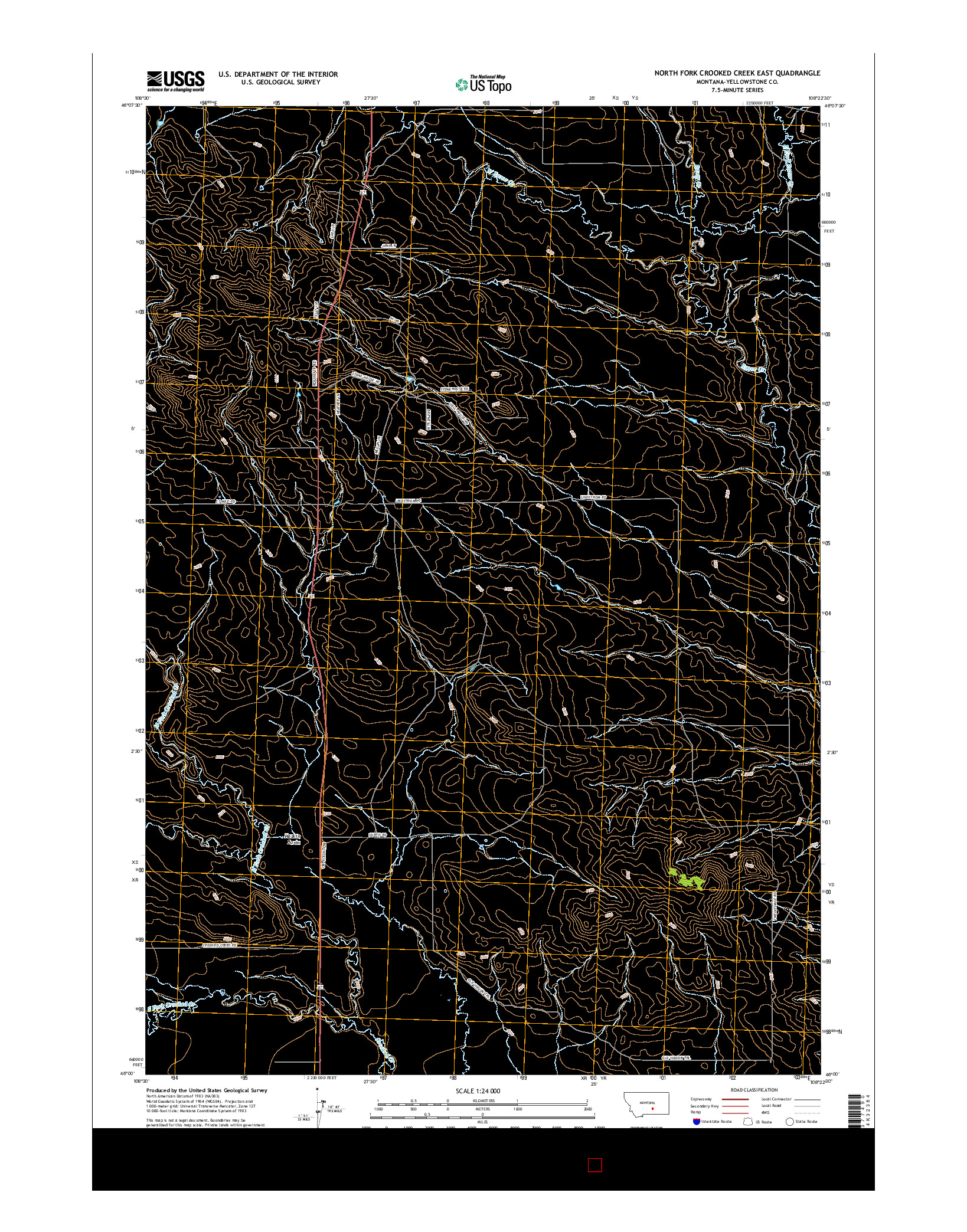 USGS US TOPO 7.5-MINUTE MAP FOR NORTH FORK CROOKED CREEK EAST, MT 2017