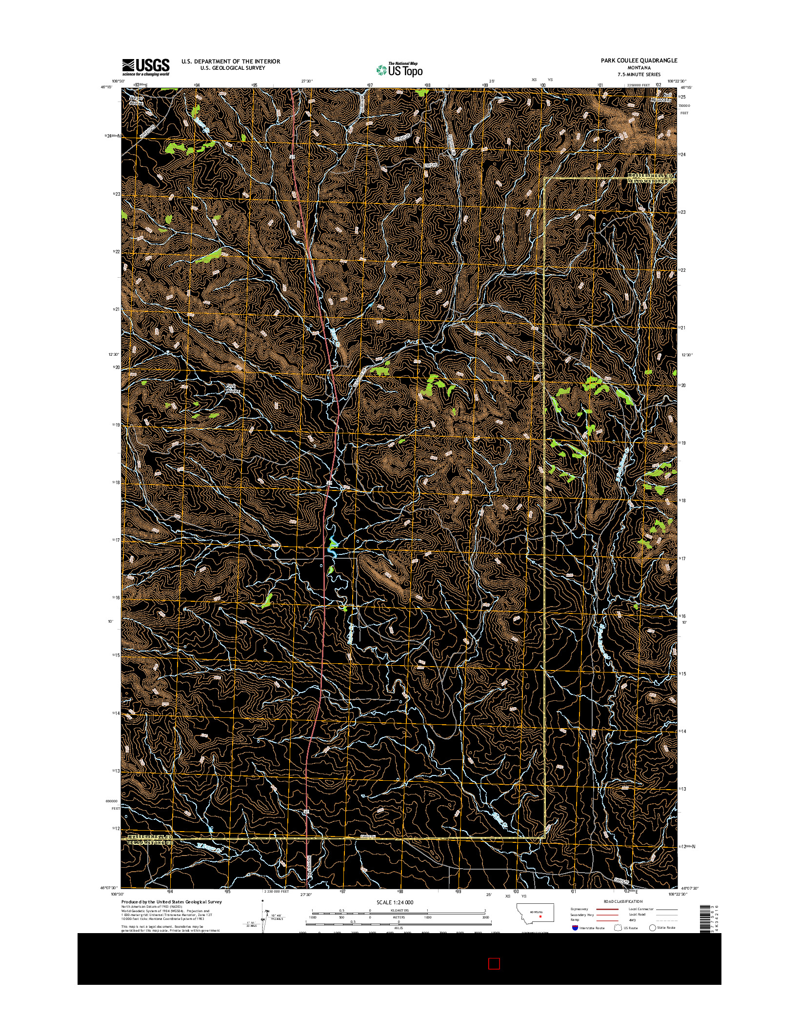 USGS US TOPO 7.5-MINUTE MAP FOR PARK COULEE, MT 2017