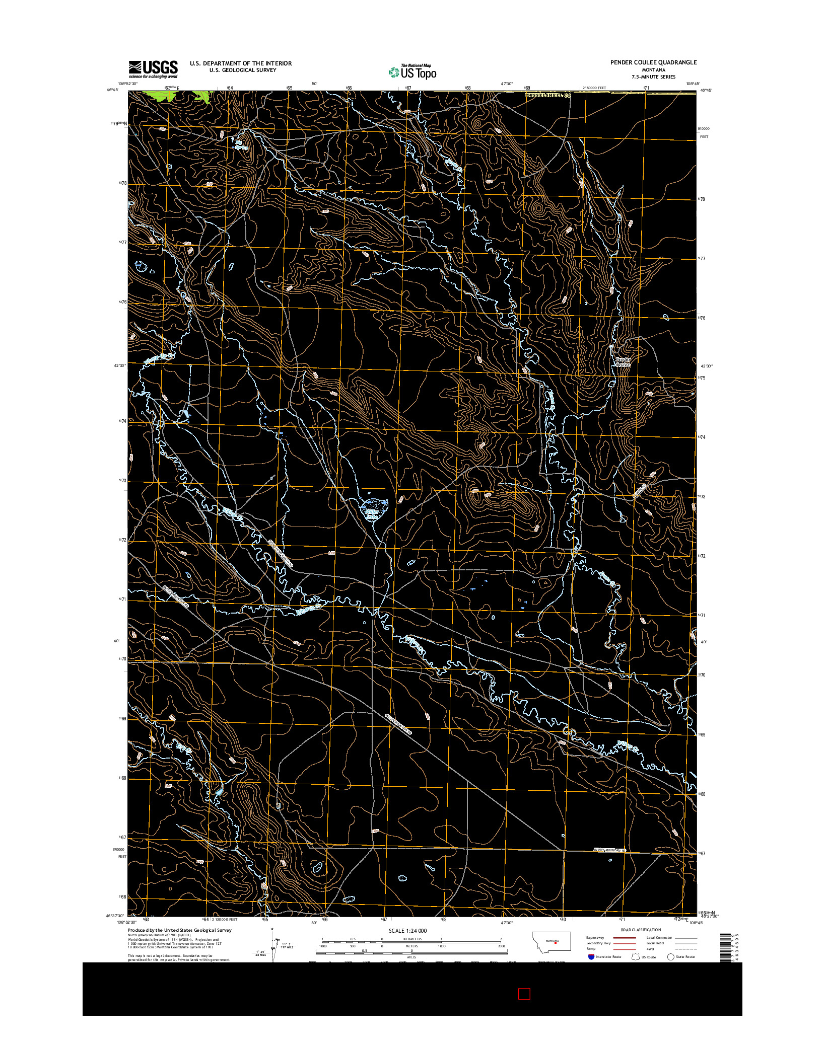USGS US TOPO 7.5-MINUTE MAP FOR PENDER COULEE, MT 2017