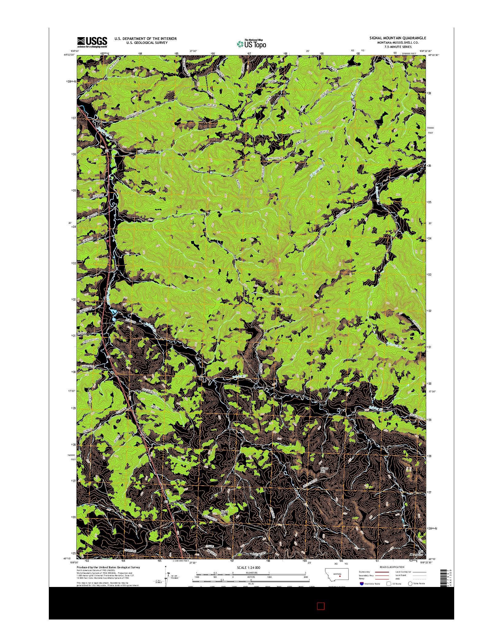 USGS US TOPO 7.5-MINUTE MAP FOR SIGNAL MOUNTAIN, MT 2017