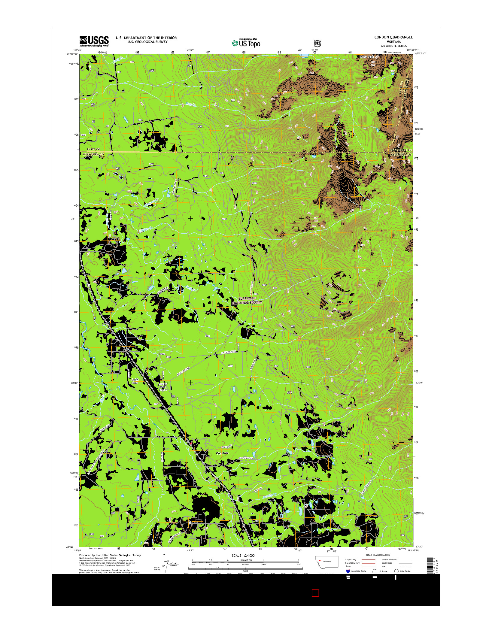 USGS US TOPO 7.5-MINUTE MAP FOR CONDON, MT 2017