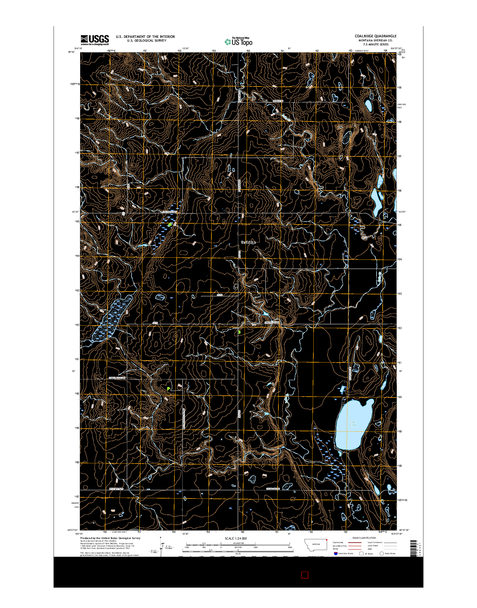 USGS US TOPO 7.5-MINUTE MAP FOR COALRIDGE, MT 2017