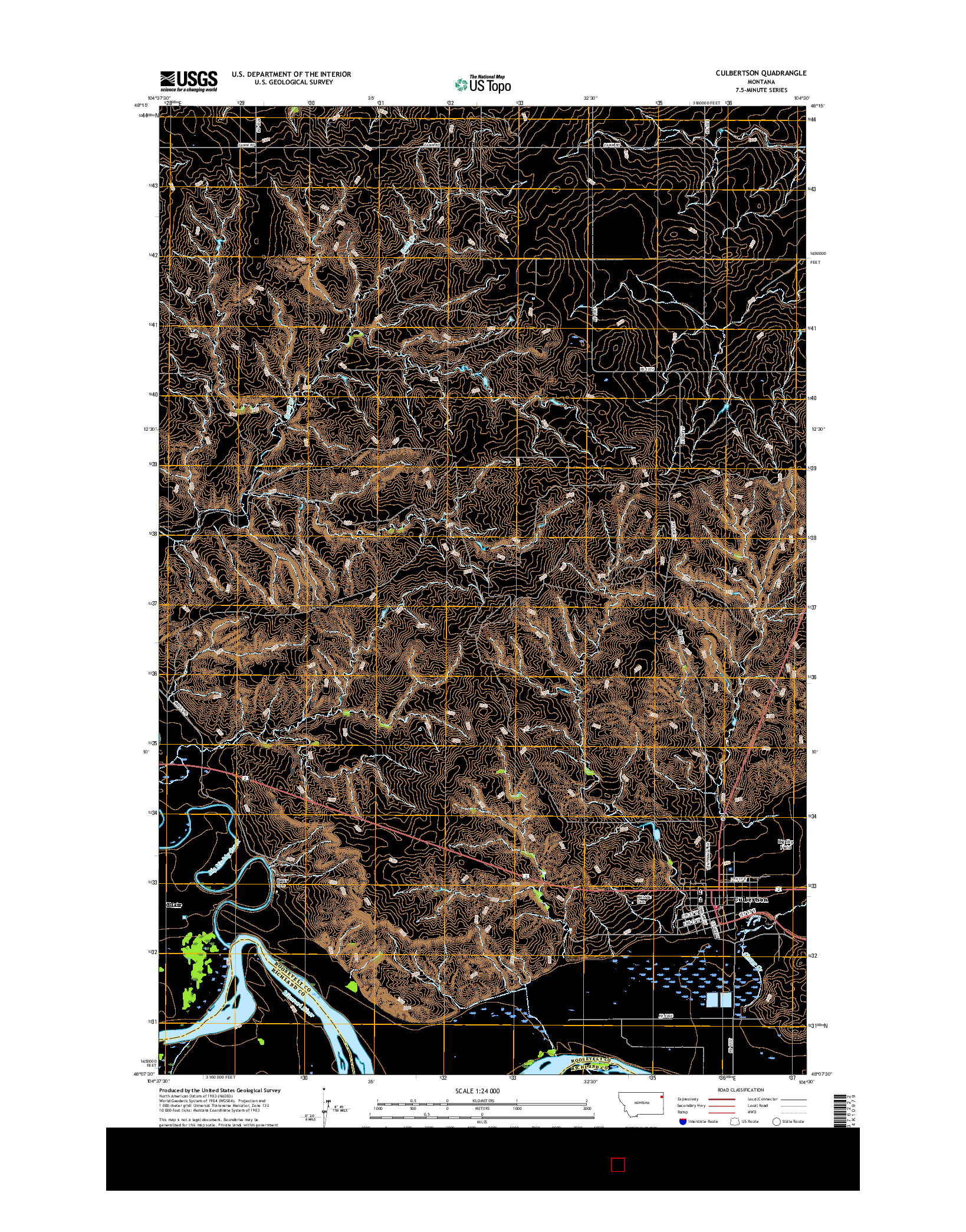 USGS US TOPO 7.5-MINUTE MAP FOR CULBERTSON, MT 2017