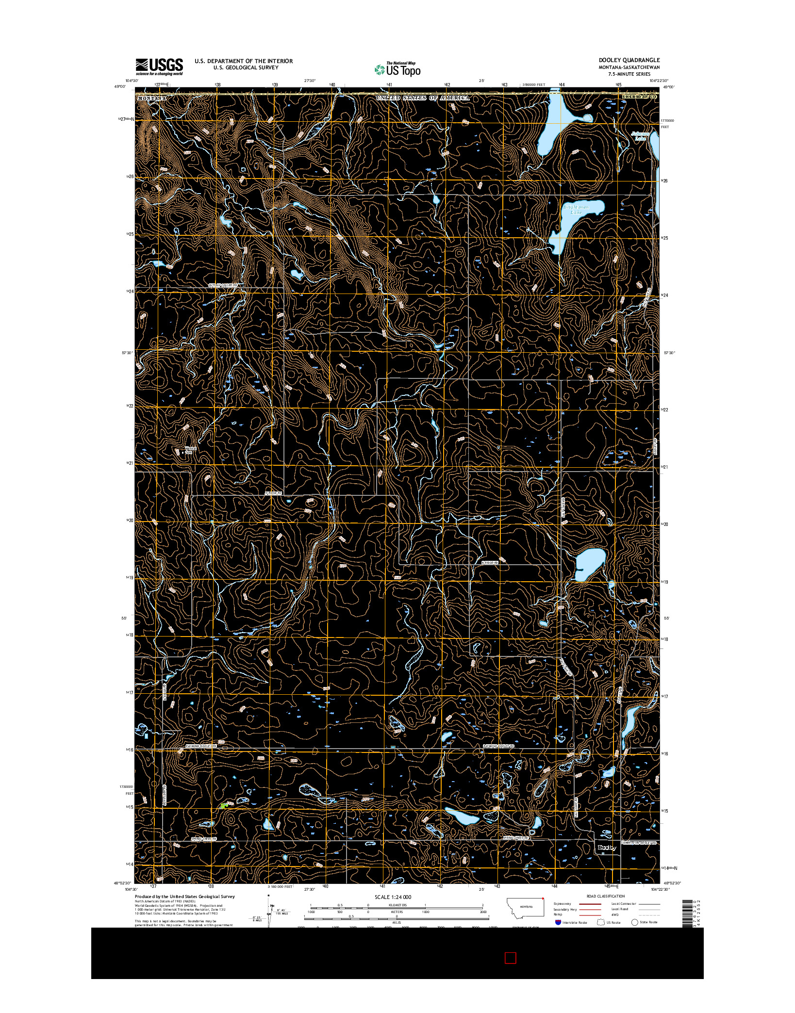 USGS US TOPO 7.5-MINUTE MAP FOR DOOLEY, MT-SK 2017