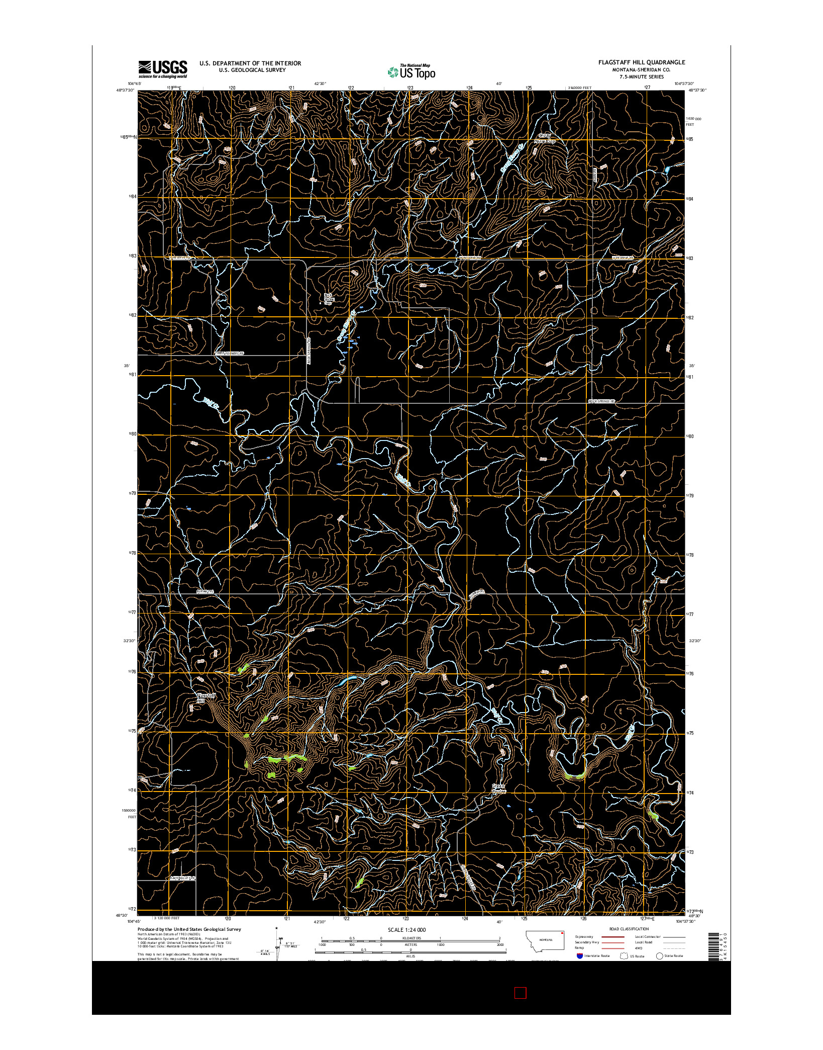 USGS US TOPO 7.5-MINUTE MAP FOR FLAGSTAFF HILL, MT 2017