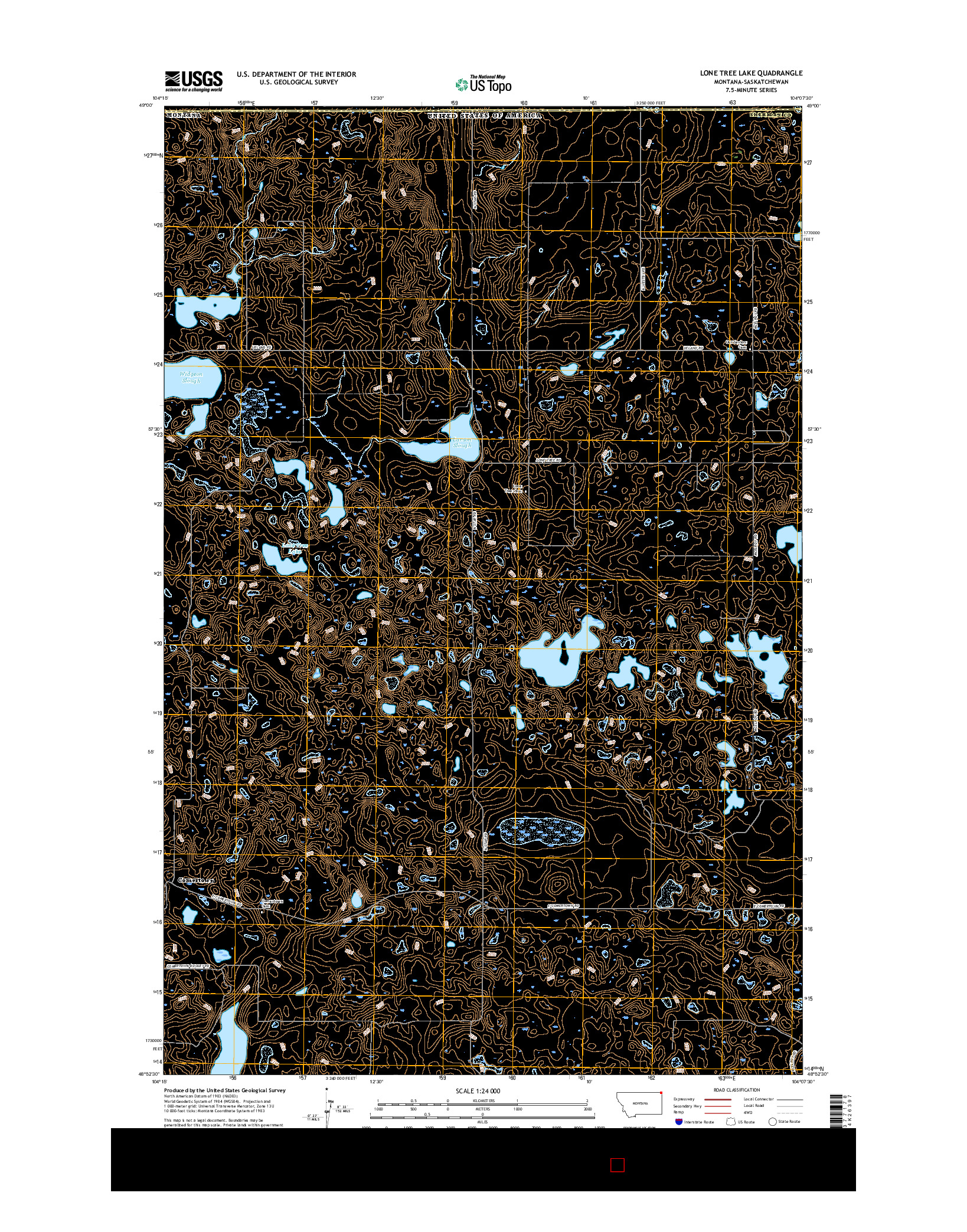 USGS US TOPO 7.5-MINUTE MAP FOR LONE TREE LAKE, MT-SK 2017