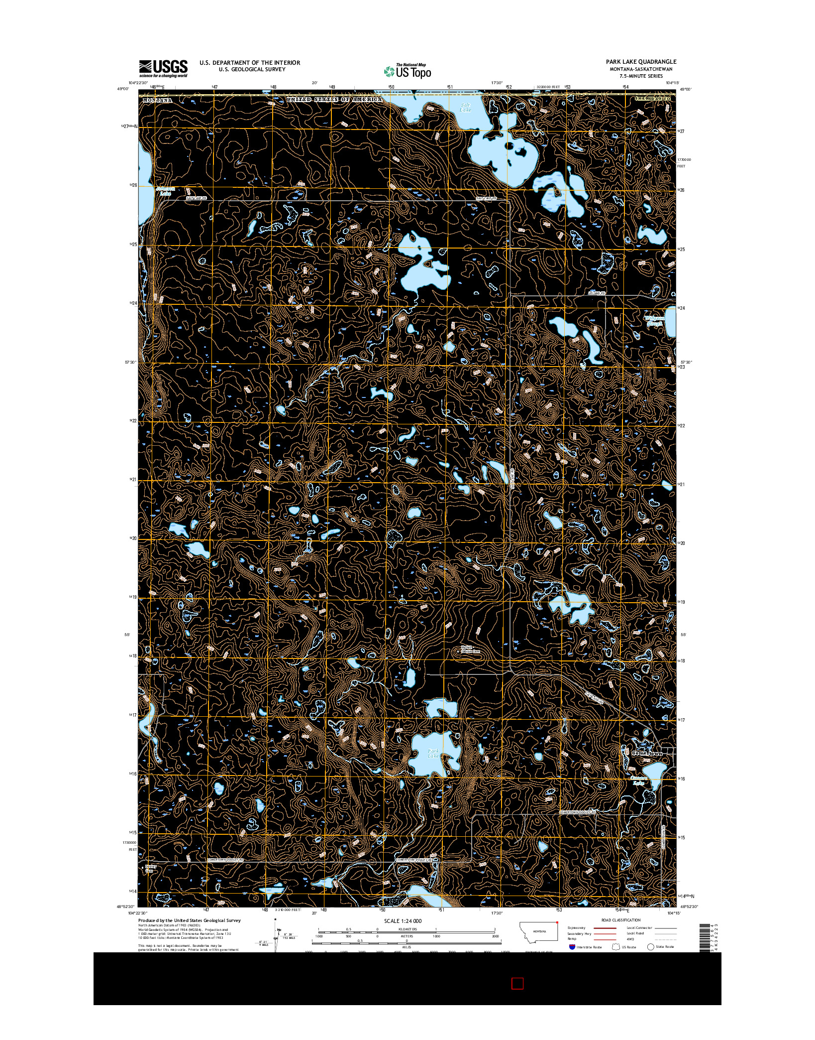 USGS US TOPO 7.5-MINUTE MAP FOR PARK LAKE, MT-SK 2017