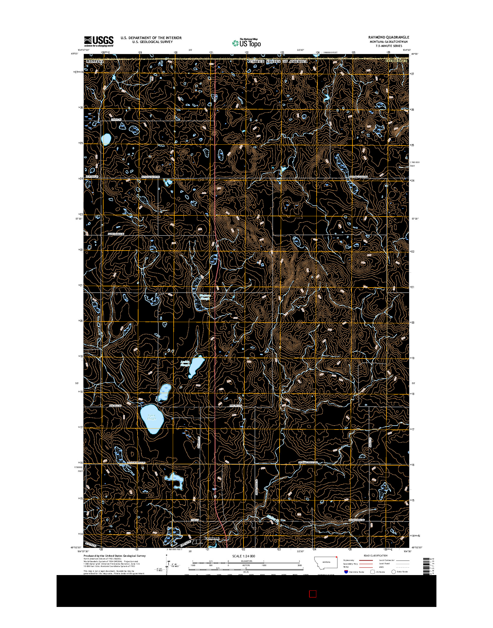 USGS US TOPO 7.5-MINUTE MAP FOR RAYMOND, MT-SK 2017