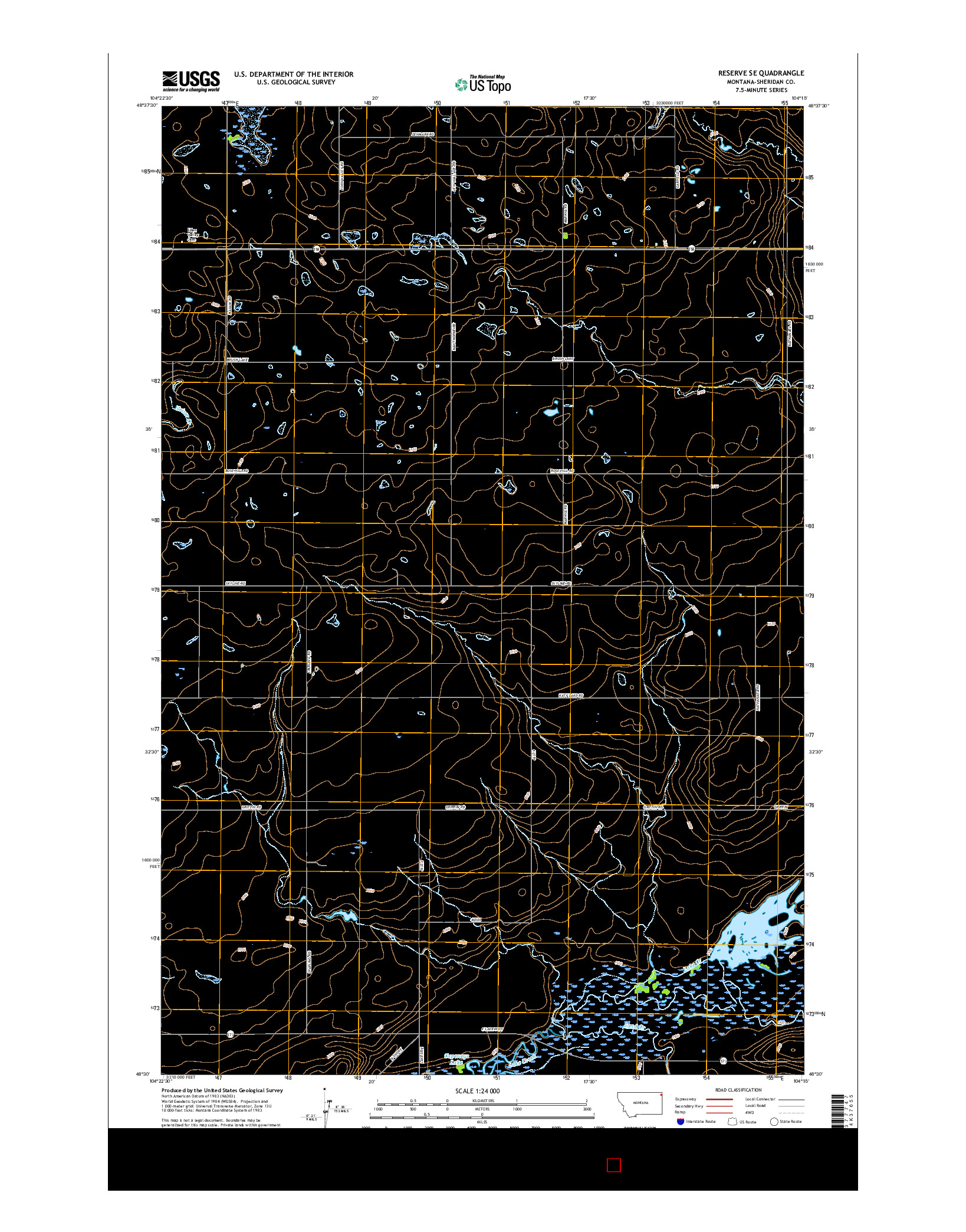 USGS US TOPO 7.5-MINUTE MAP FOR RESERVE SE, MT 2017