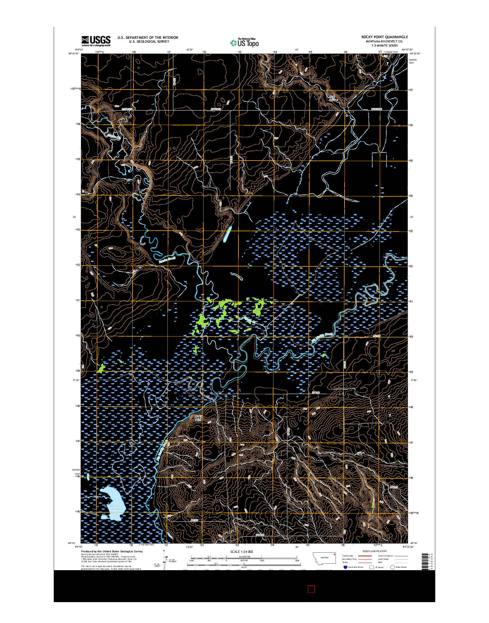 USGS US TOPO 7.5-MINUTE MAP FOR ROCKY POINT, MT 2017