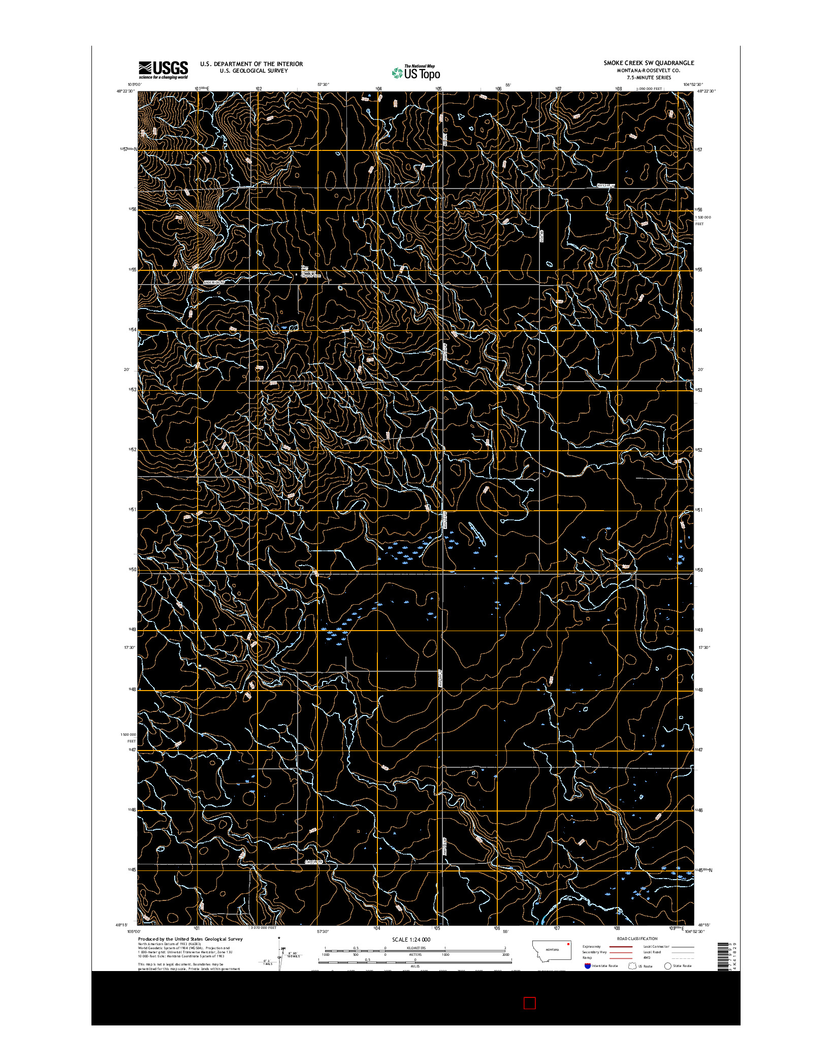 USGS US TOPO 7.5-MINUTE MAP FOR SMOKE CREEK SW, MT 2017