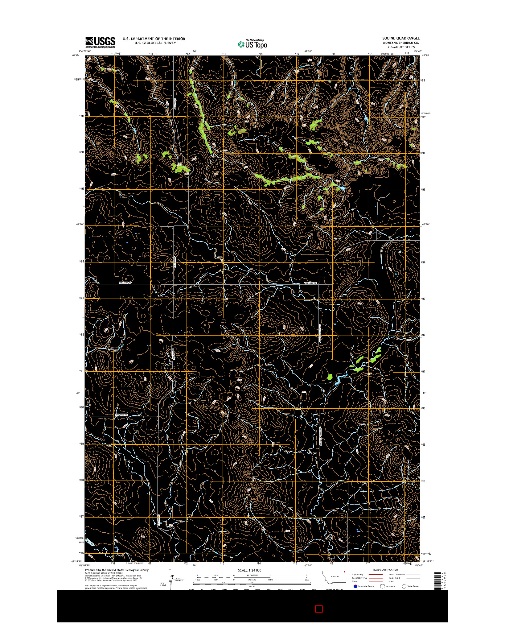 USGS US TOPO 7.5-MINUTE MAP FOR SOO NE, MT 2017