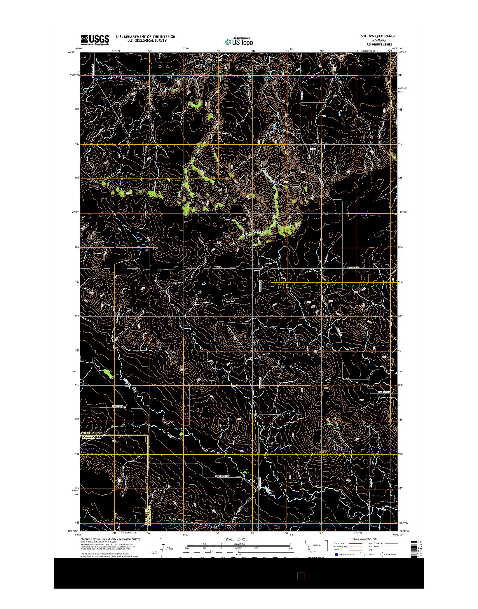 USGS US TOPO 7.5-MINUTE MAP FOR SOO NW, MT 2017