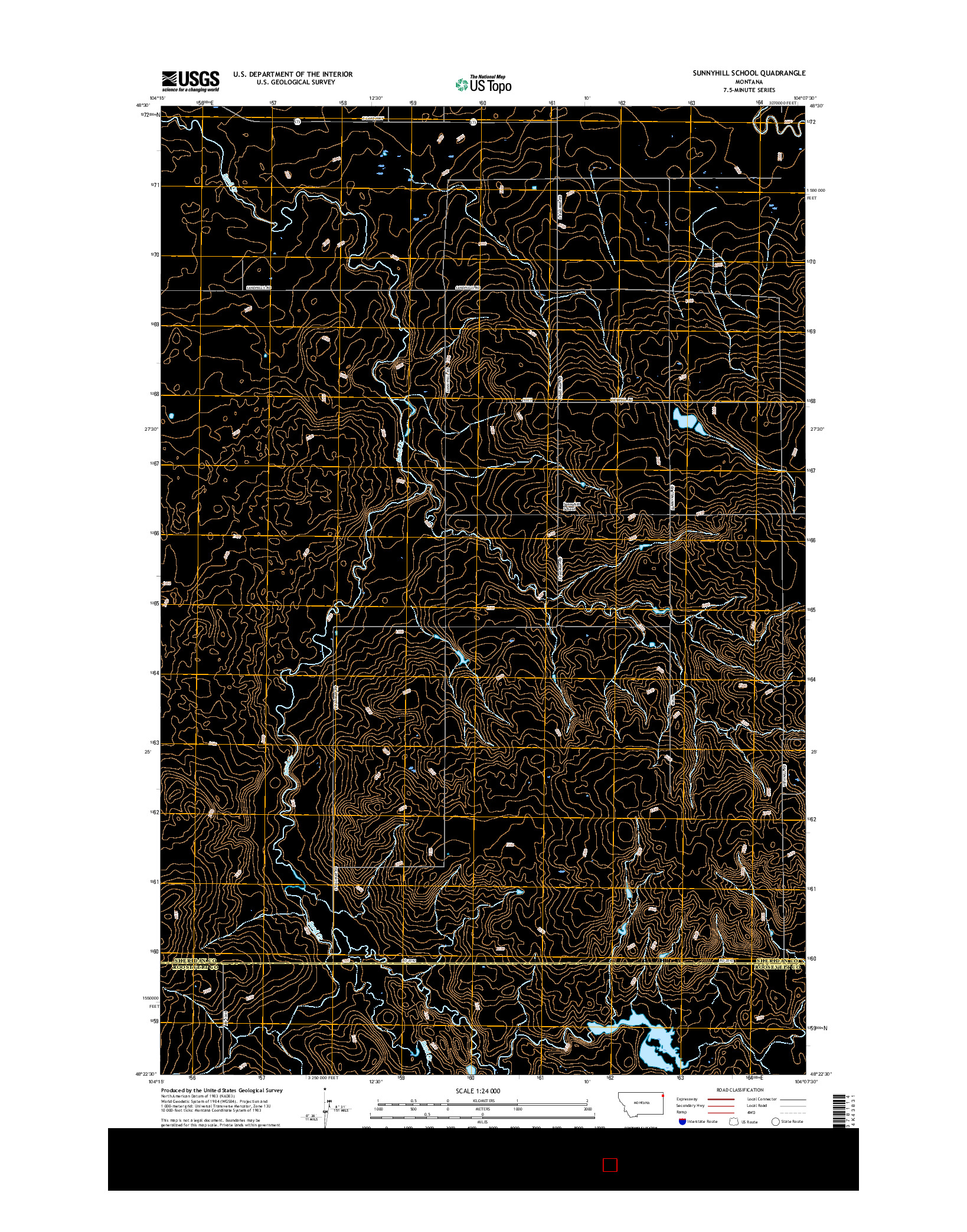 USGS US TOPO 7.5-MINUTE MAP FOR SUNNYHILL SCHOOL, MT 2017