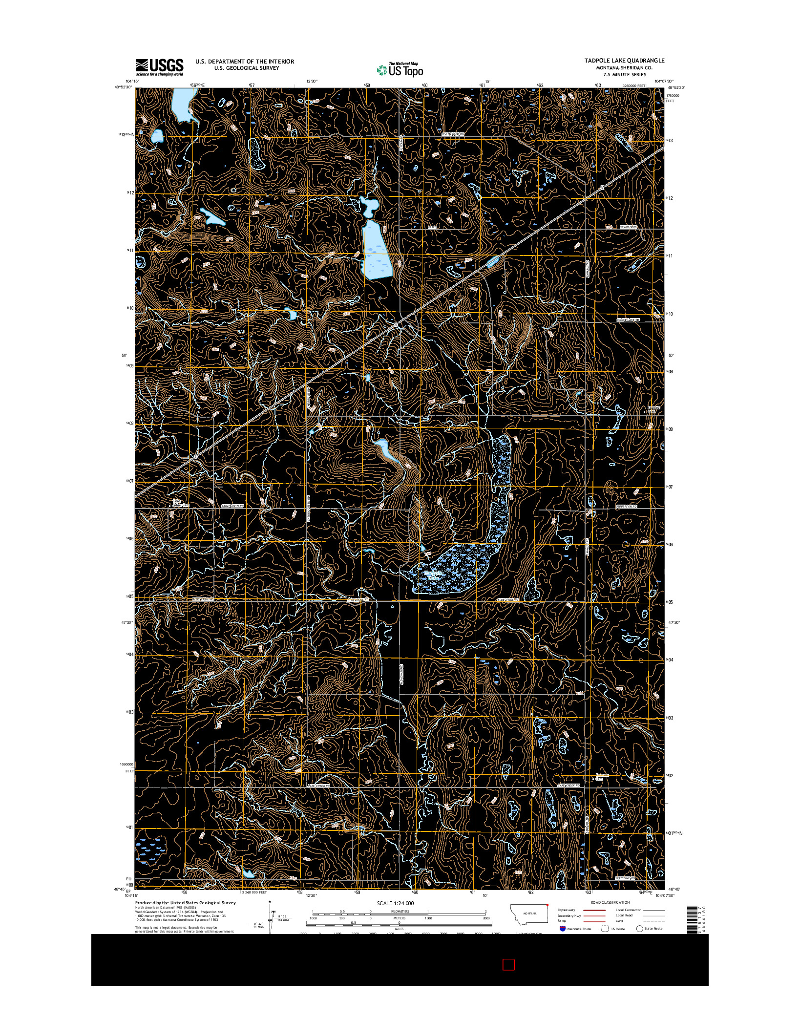 USGS US TOPO 7.5-MINUTE MAP FOR TADPOLE LAKE, MT 2017