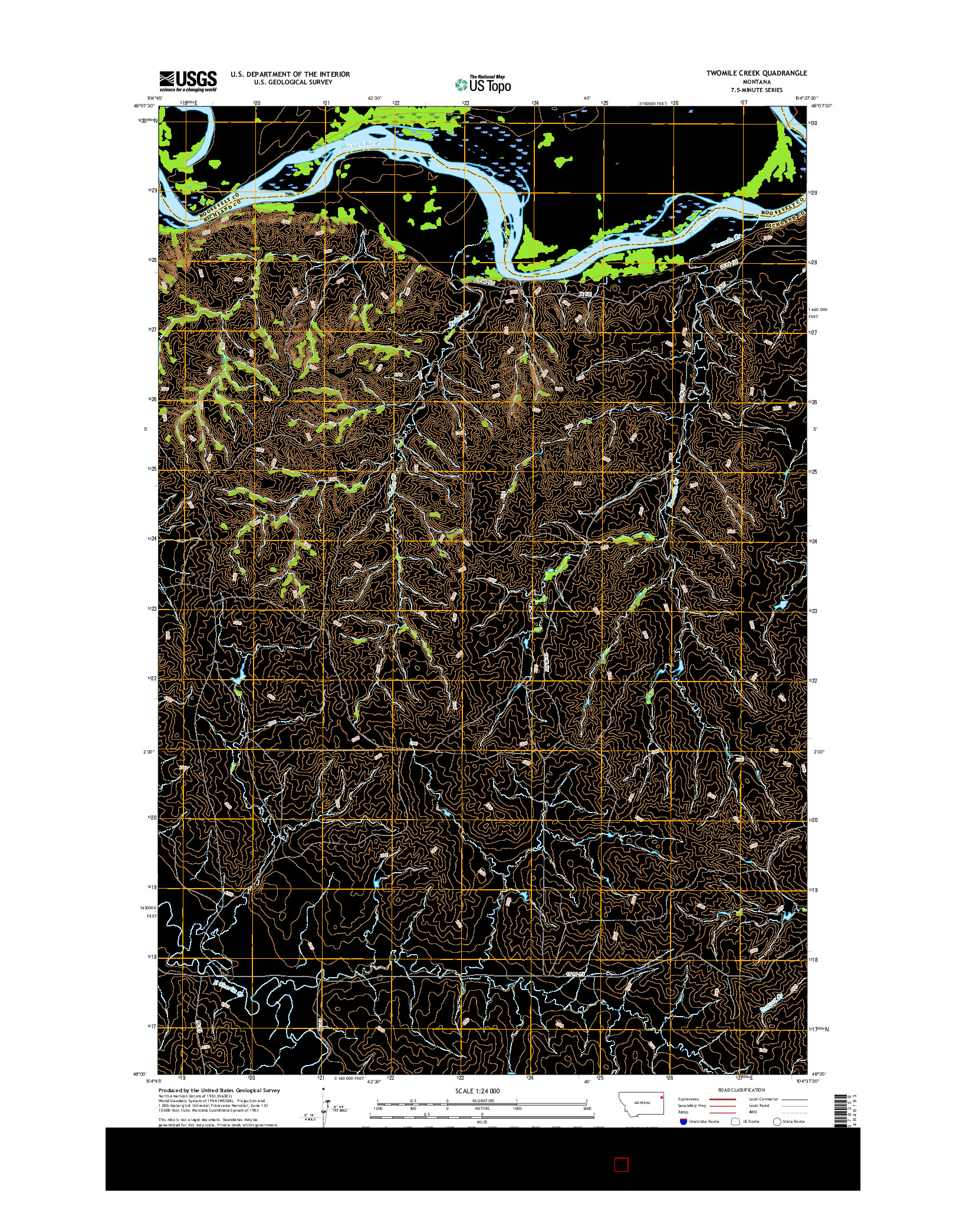 USGS US TOPO 7.5-MINUTE MAP FOR TWOMILE CREEK, MT 2017