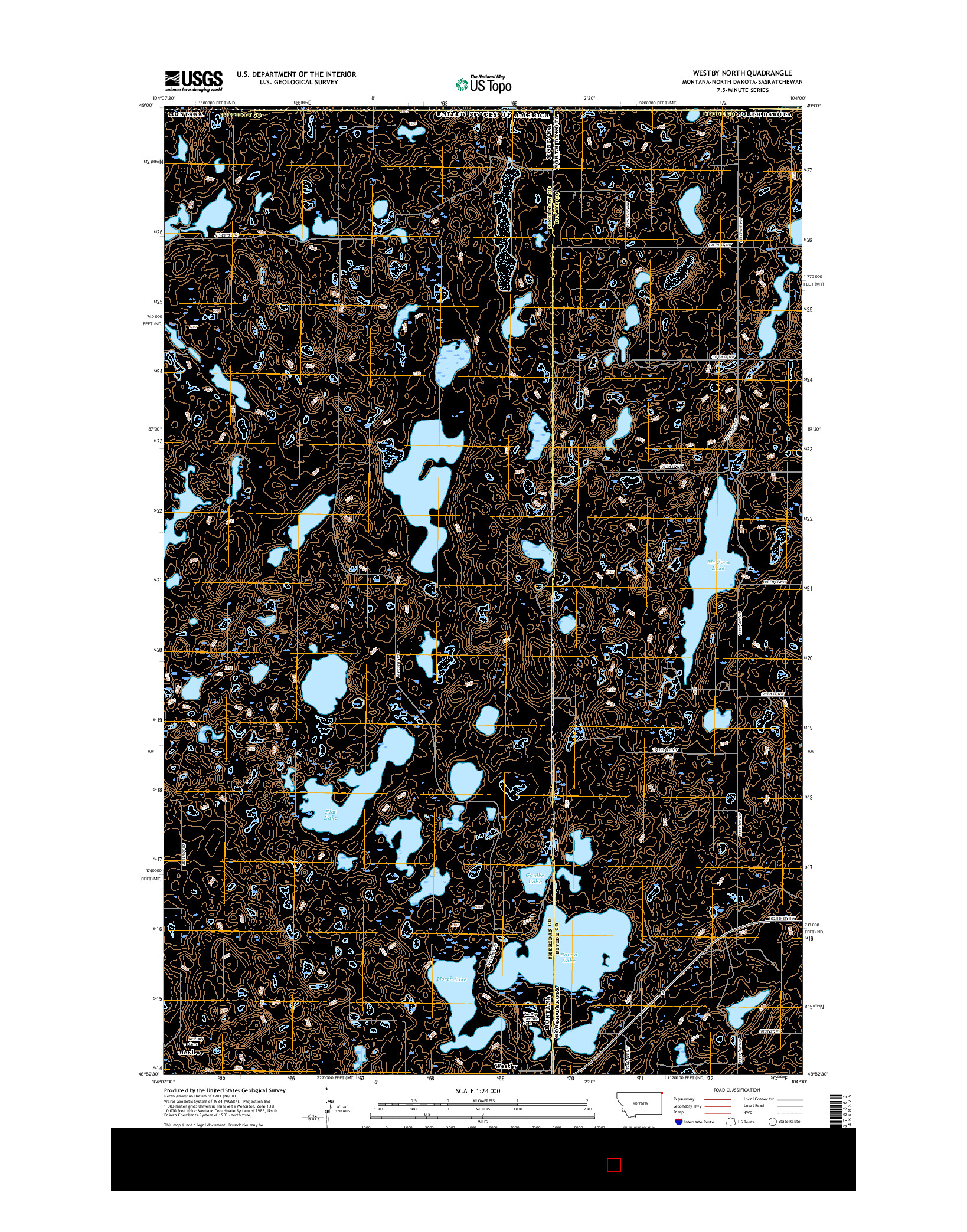 USGS US TOPO 7.5-MINUTE MAP FOR WESTBY NORTH, MT-ND-SK 2017