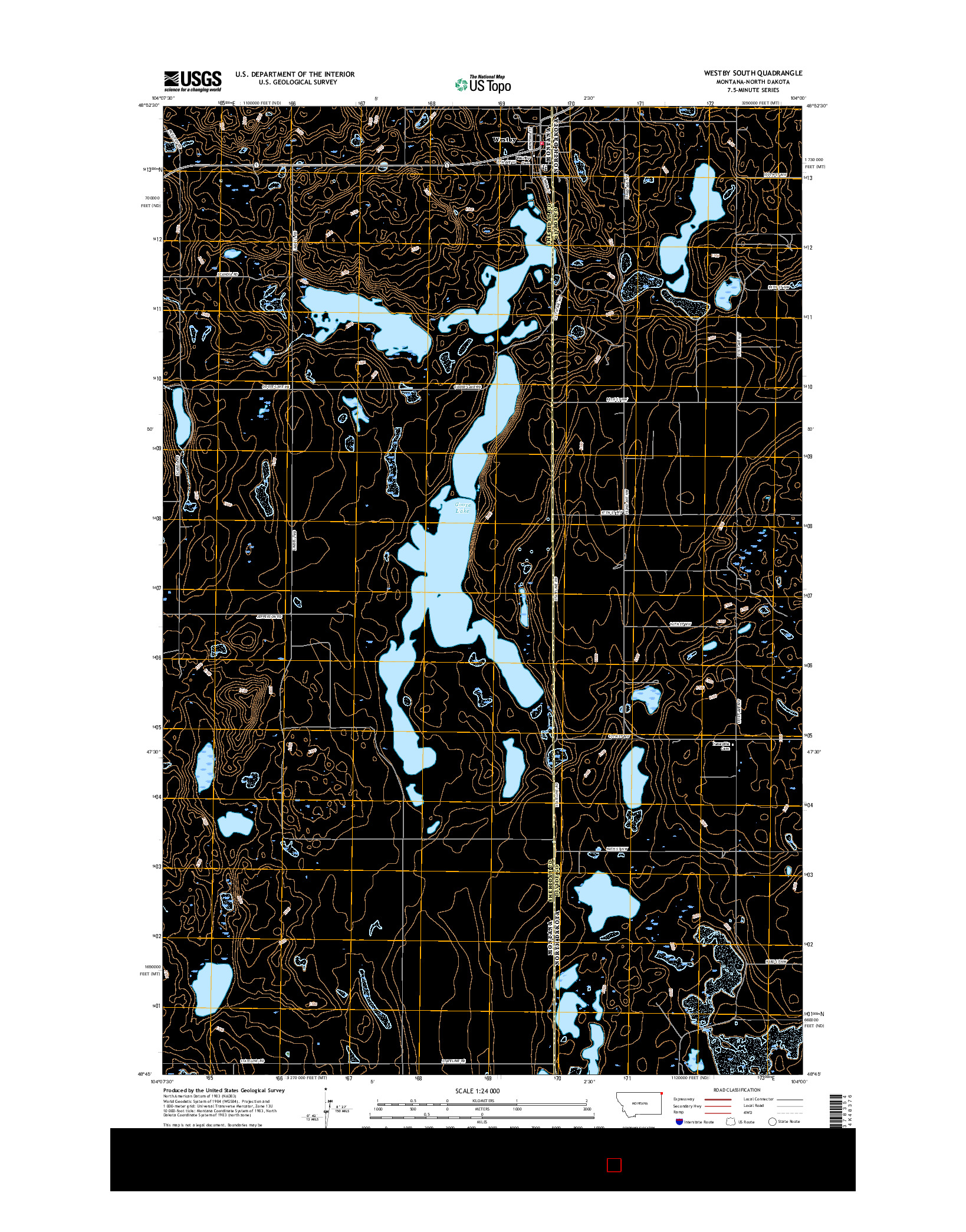 USGS US TOPO 7.5-MINUTE MAP FOR WESTBY SOUTH, MT-ND 2017