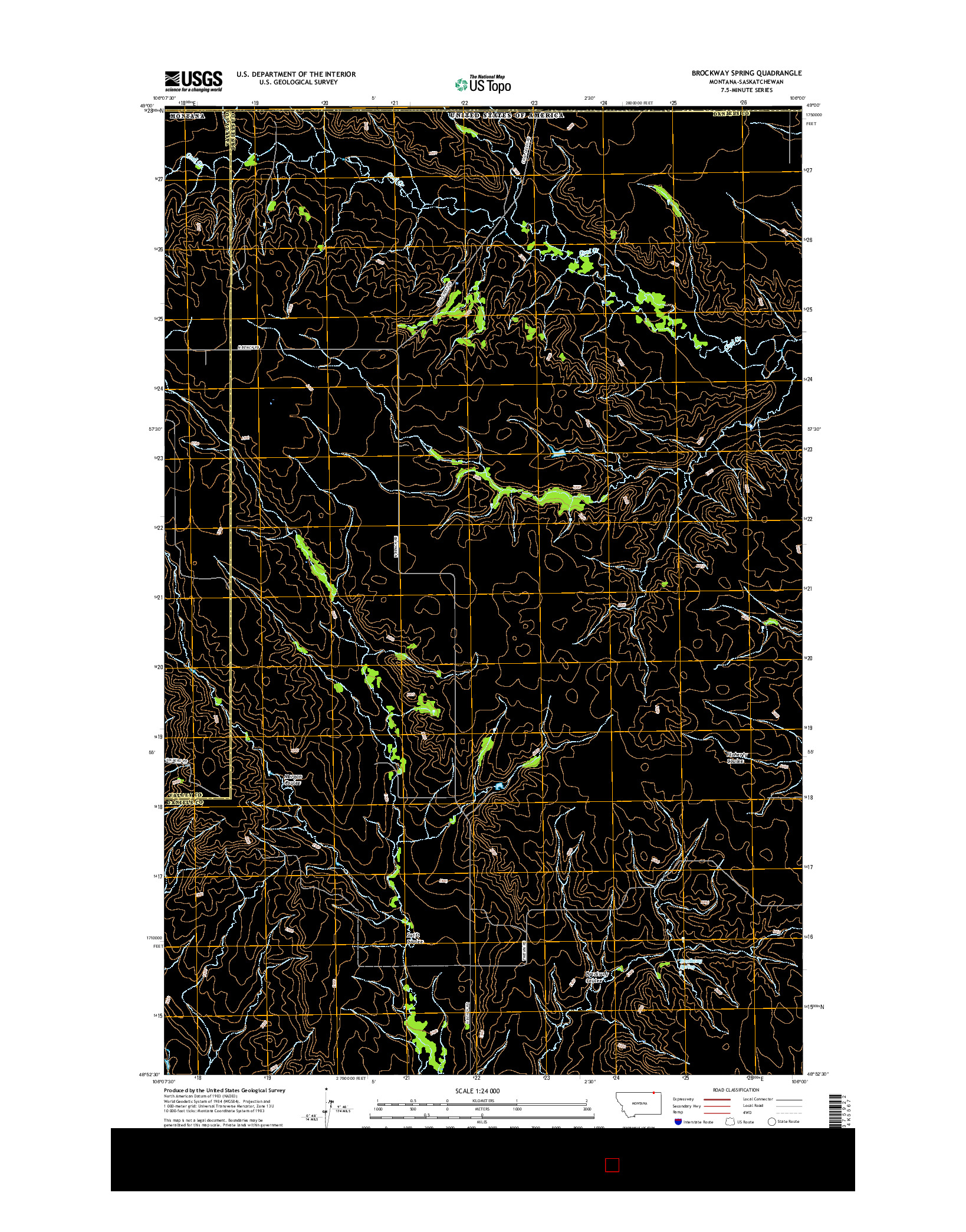 USGS US TOPO 7.5-MINUTE MAP FOR BROCKWAY SPRING, MT-SK 2017