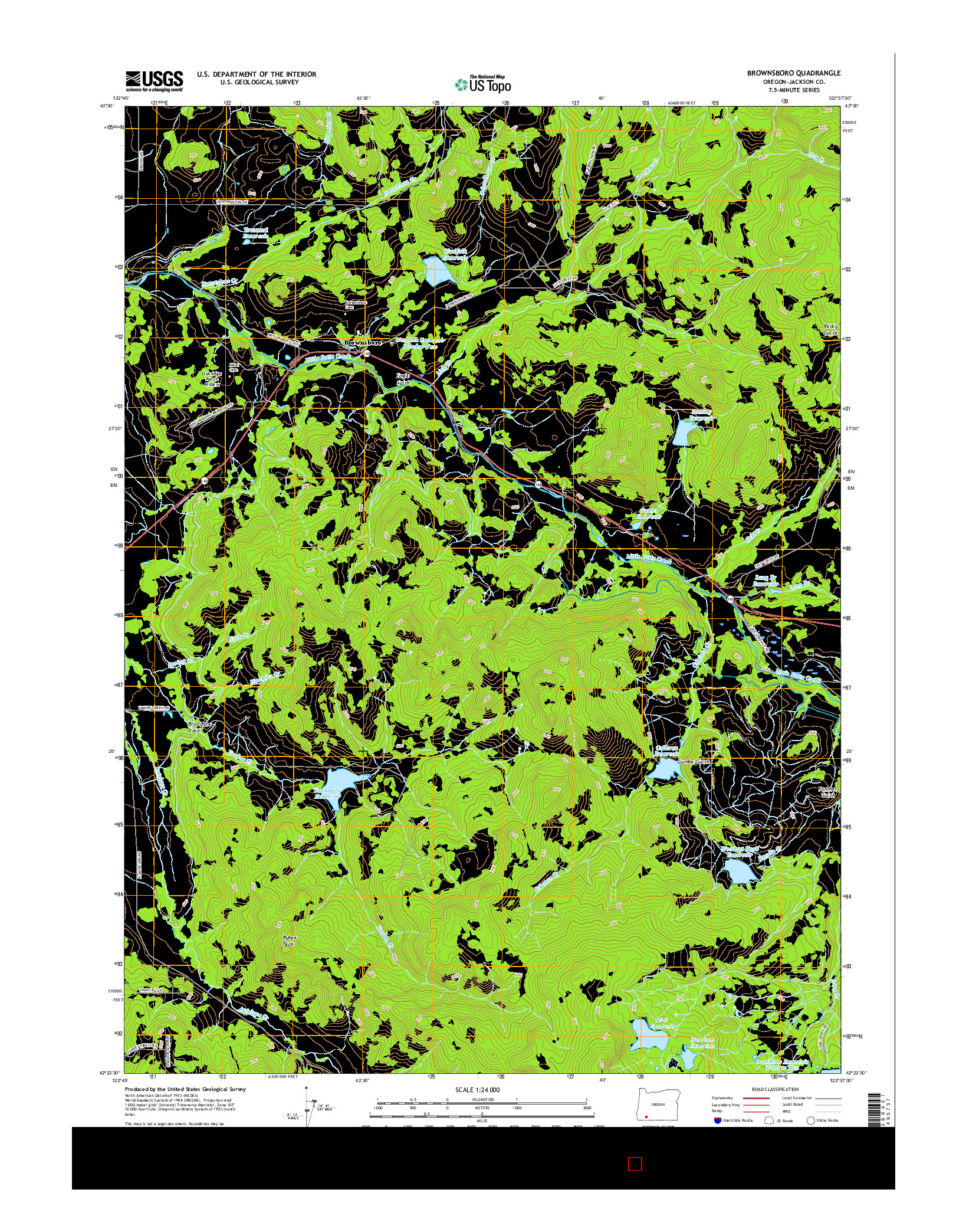 USGS US TOPO 7.5-MINUTE MAP FOR BROWNSBORO, OR 2017