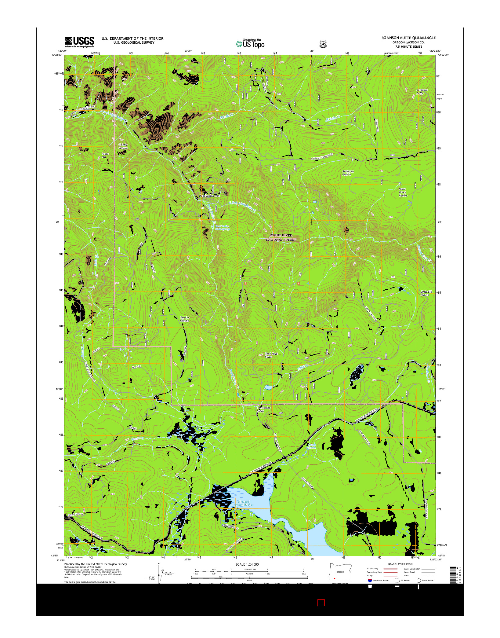 USGS US TOPO 7.5-MINUTE MAP FOR ROBINSON BUTTE, OR 2017